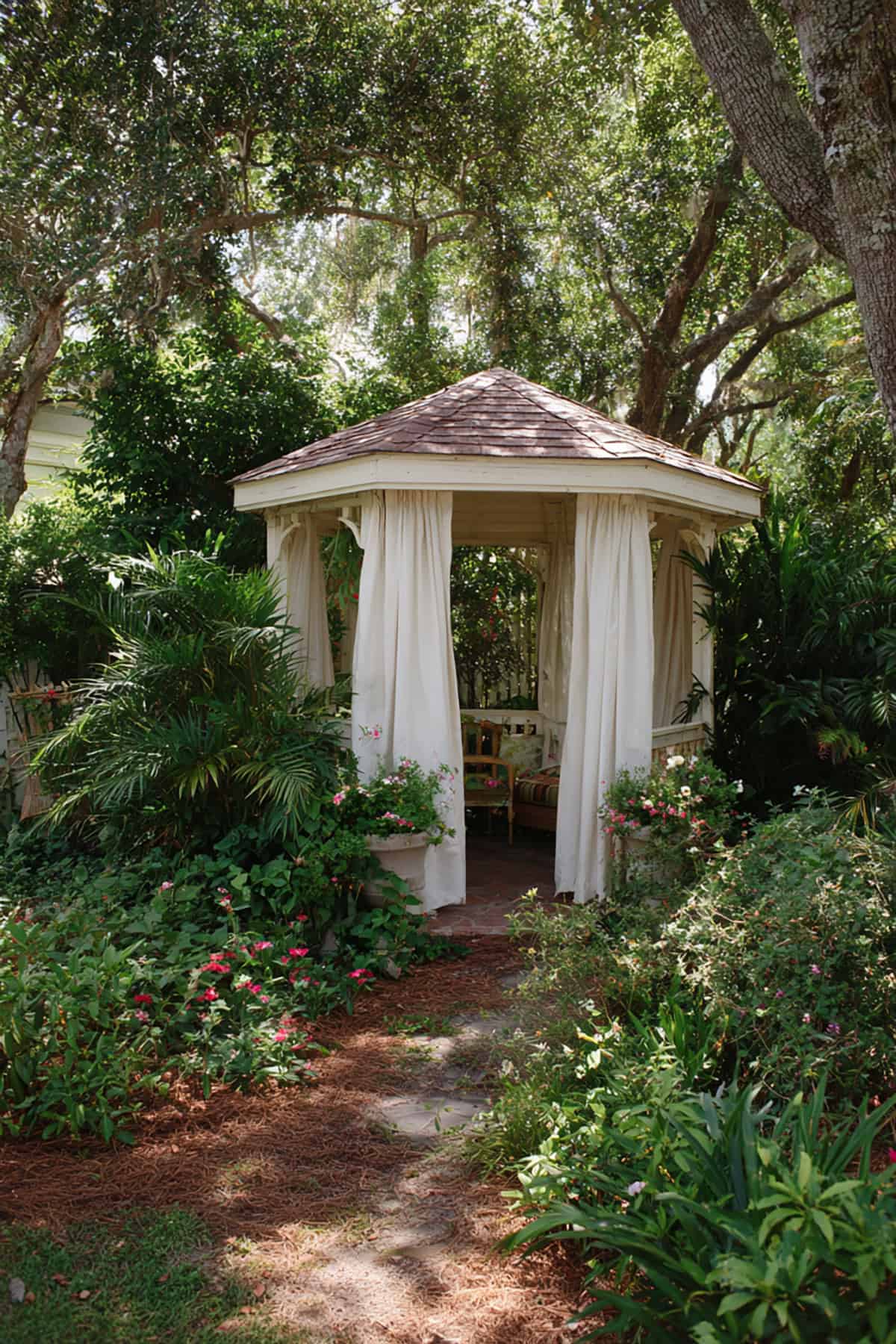 Garden Gazebo with Curtains