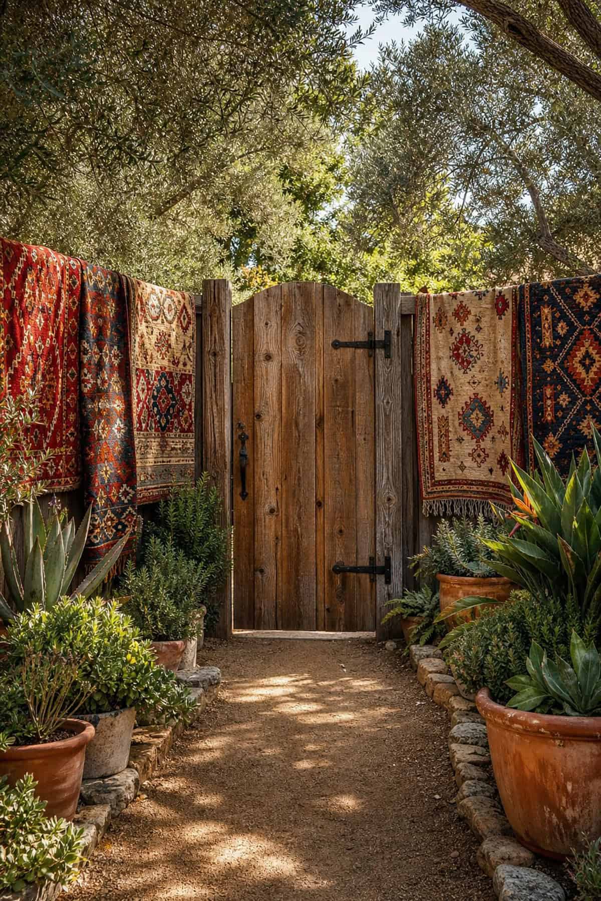 Gate With Hanging Moroccan Rugs