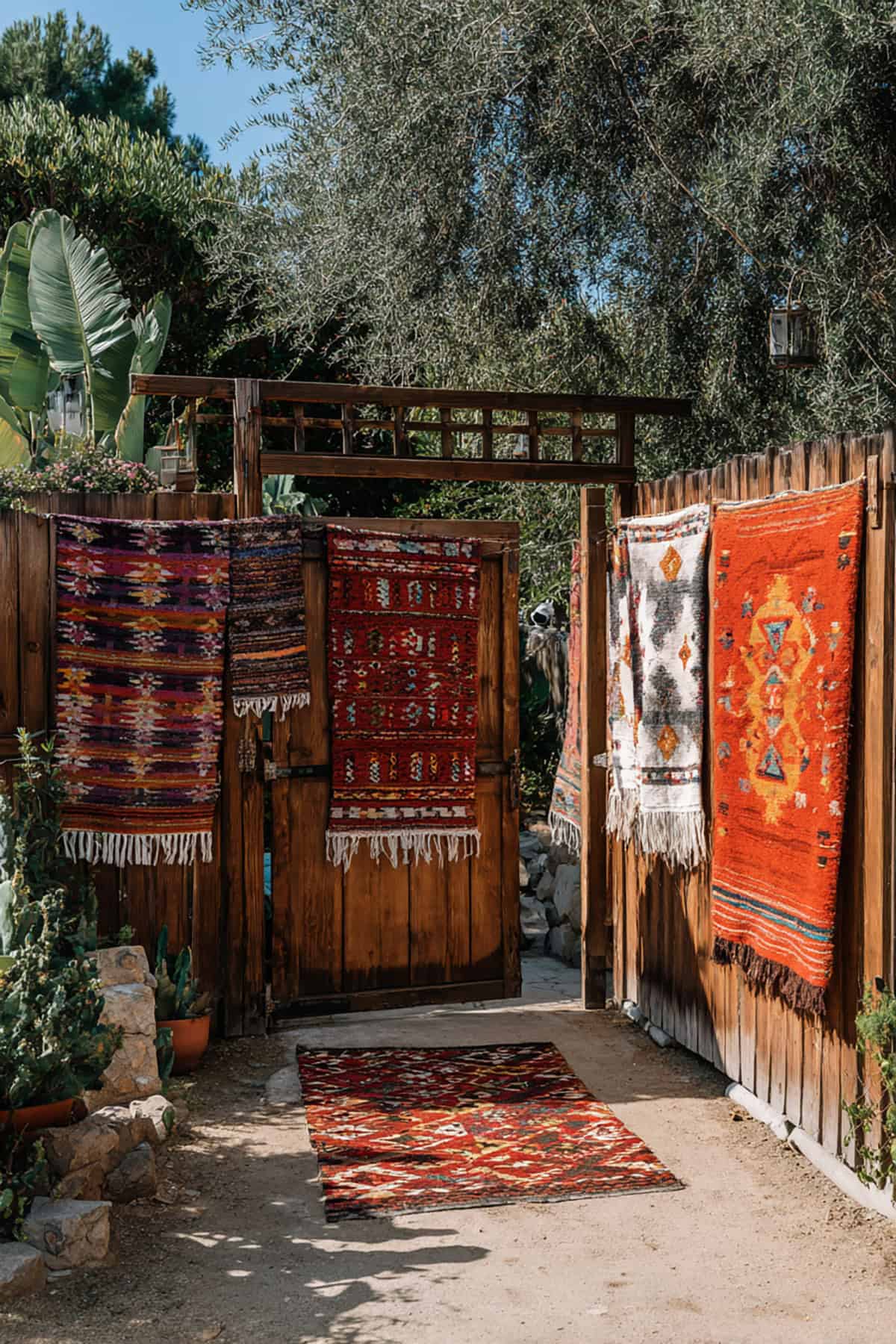 Gate with Hanging Moroccan Rugs
