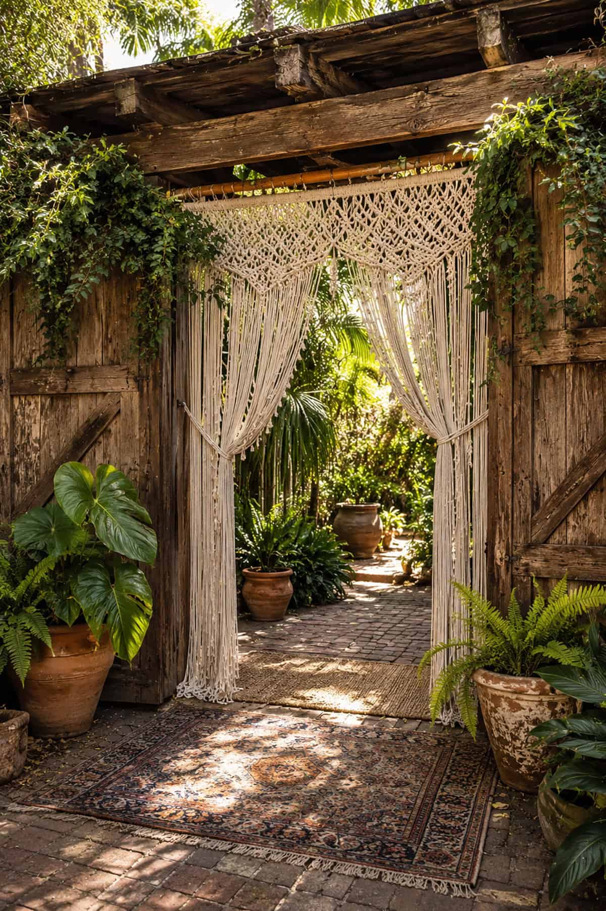 Macramé Curtain Garden Gate