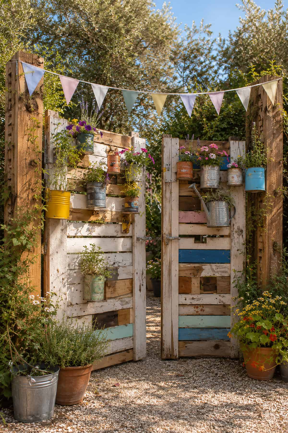 Pallet Wood Gate With Upcycled Decor
