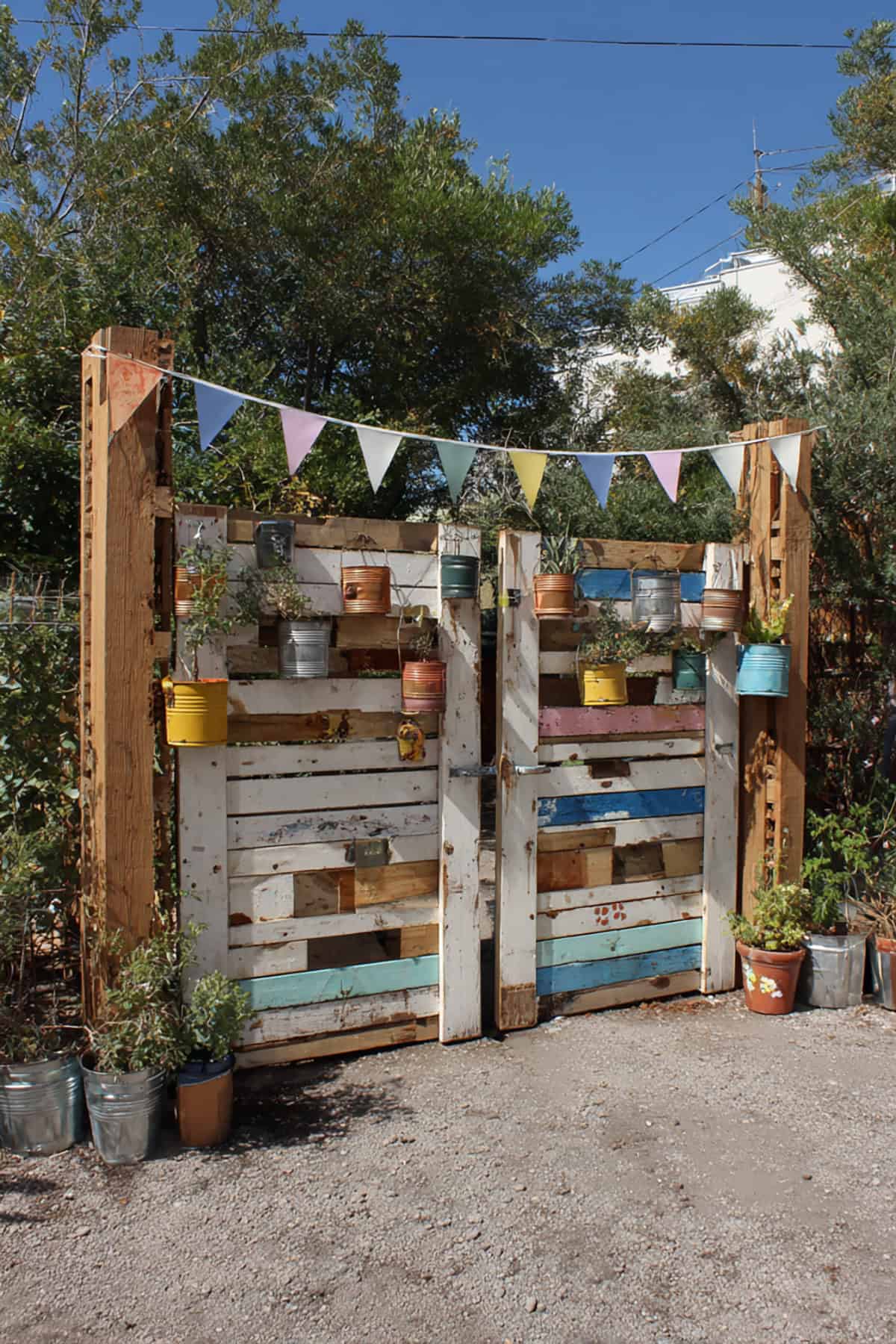 Pallet Wood Gate with Upcycled Decor