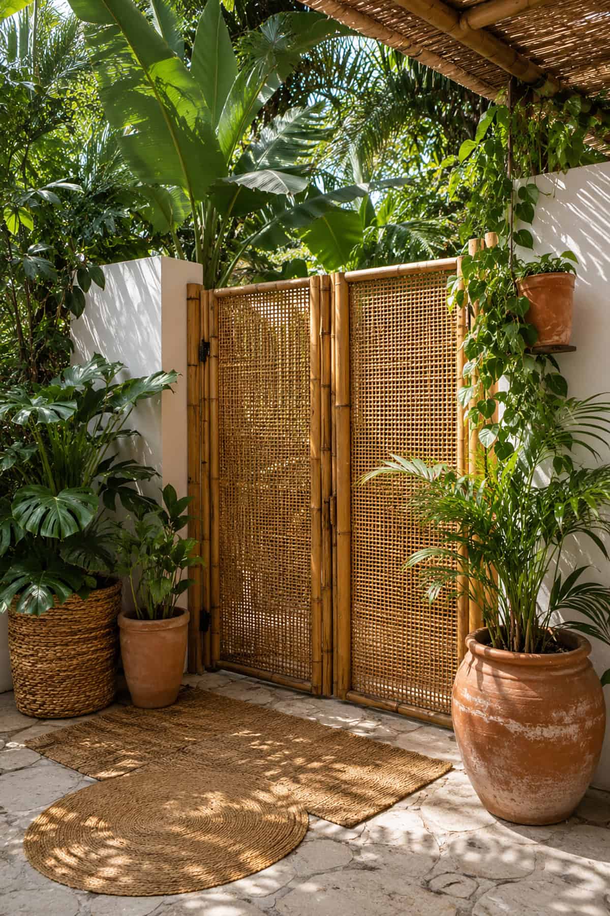 Rattan And Bamboo Combination Gate