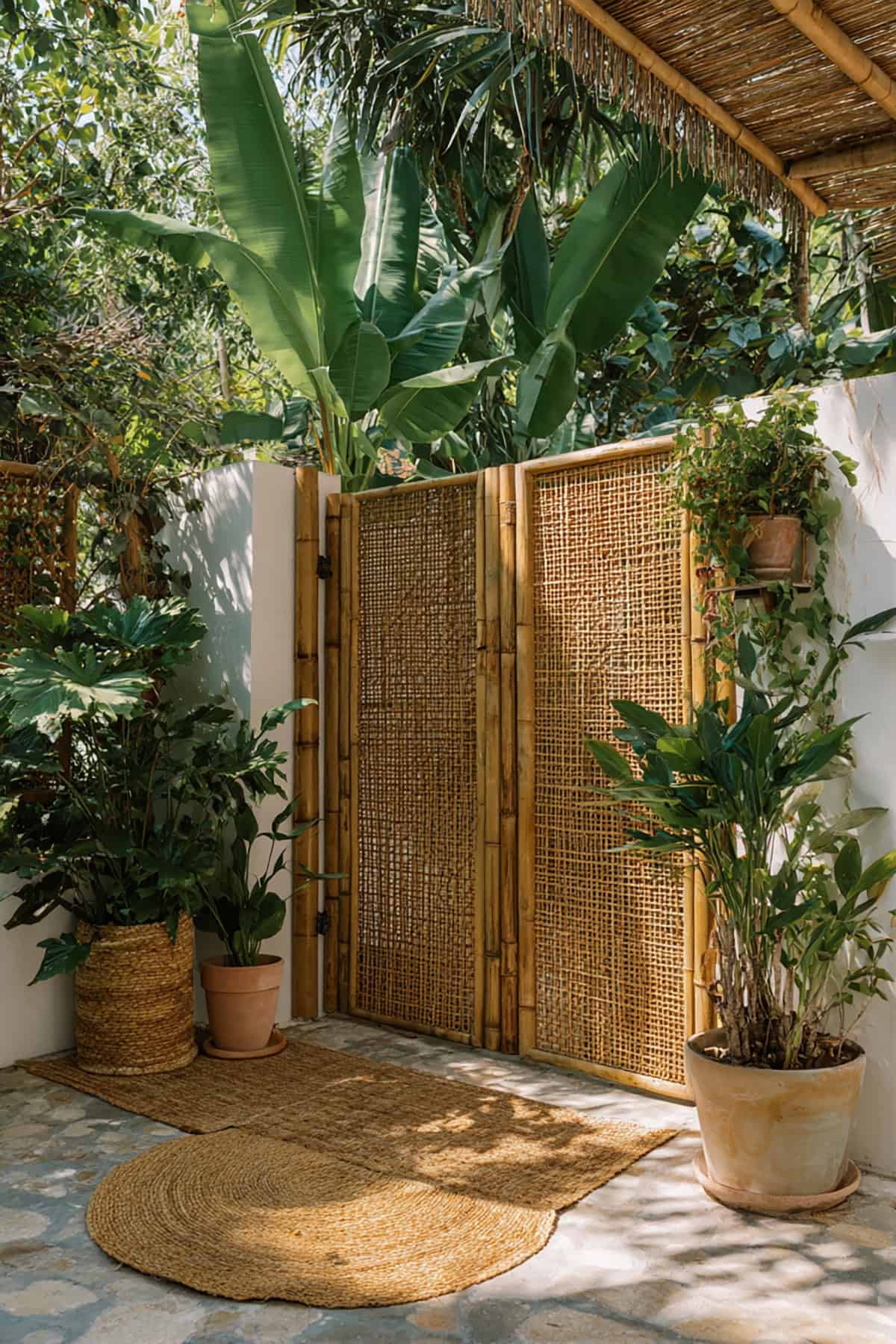Rattan and Bamboo Combination Gate