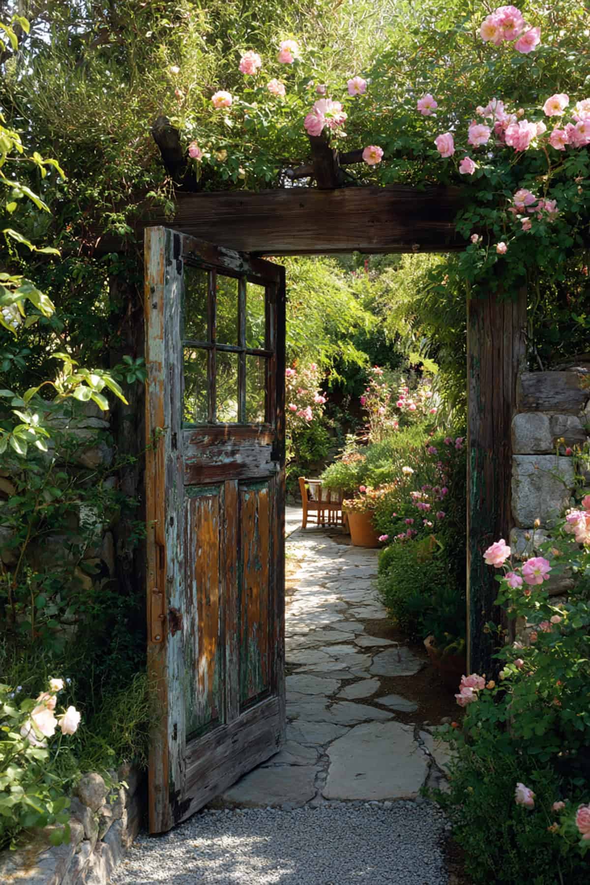 Reclaimed Door Garden Entry
