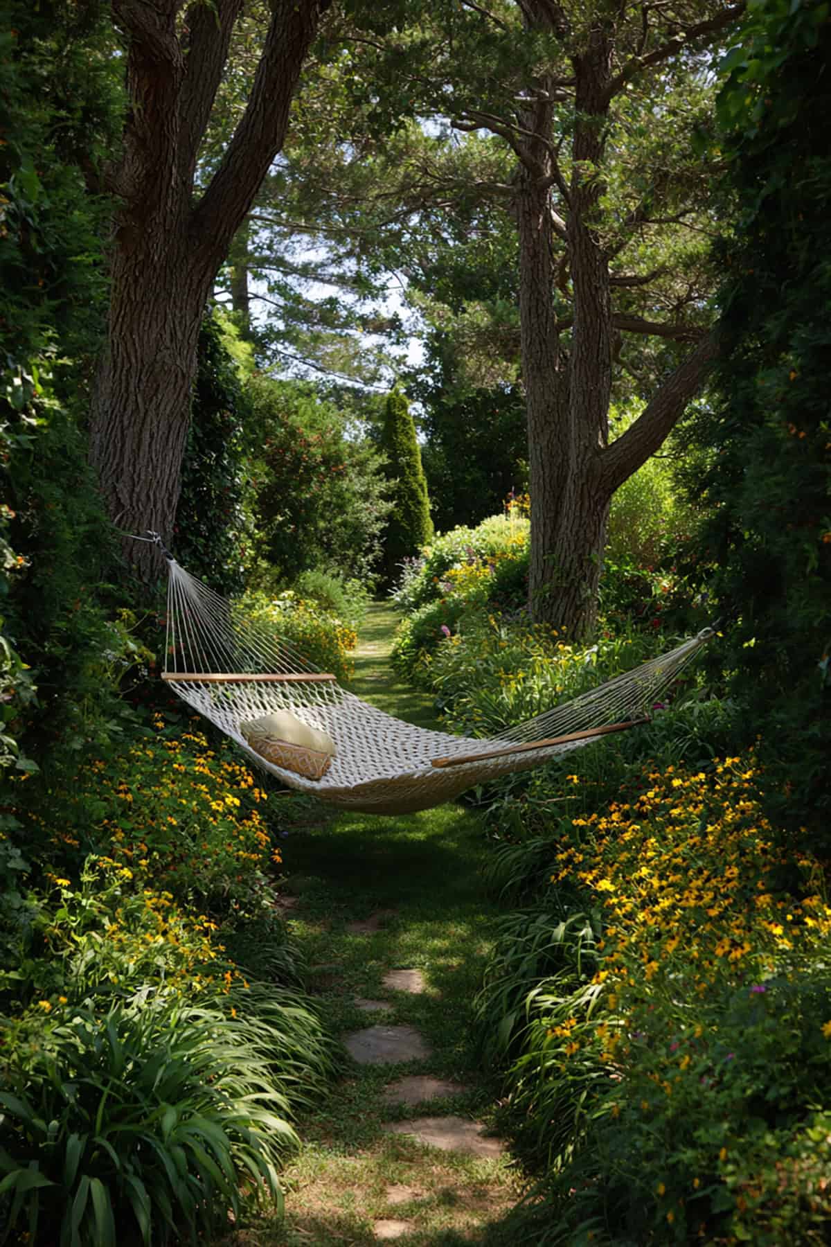 Secret Hammock Between Shrubs