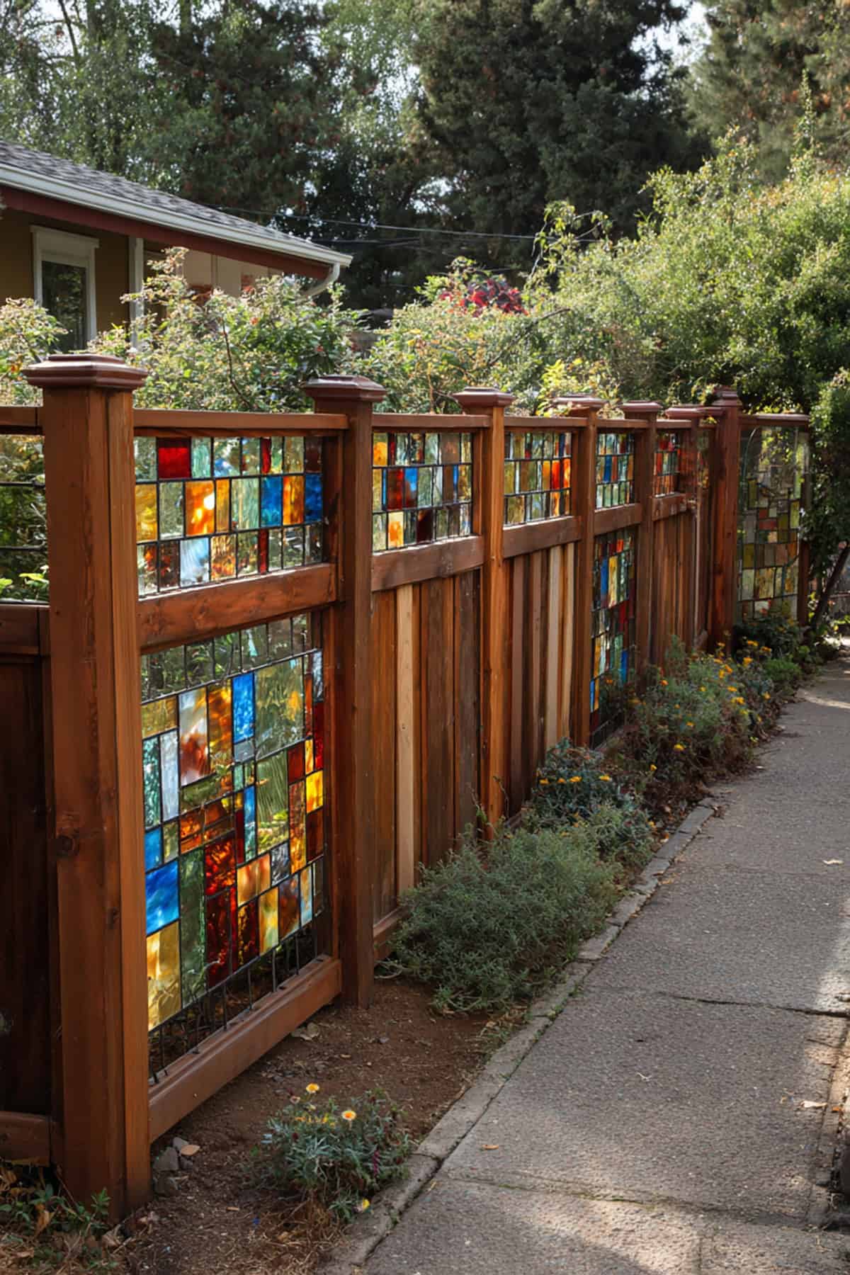 Stained Glass Accent Fence