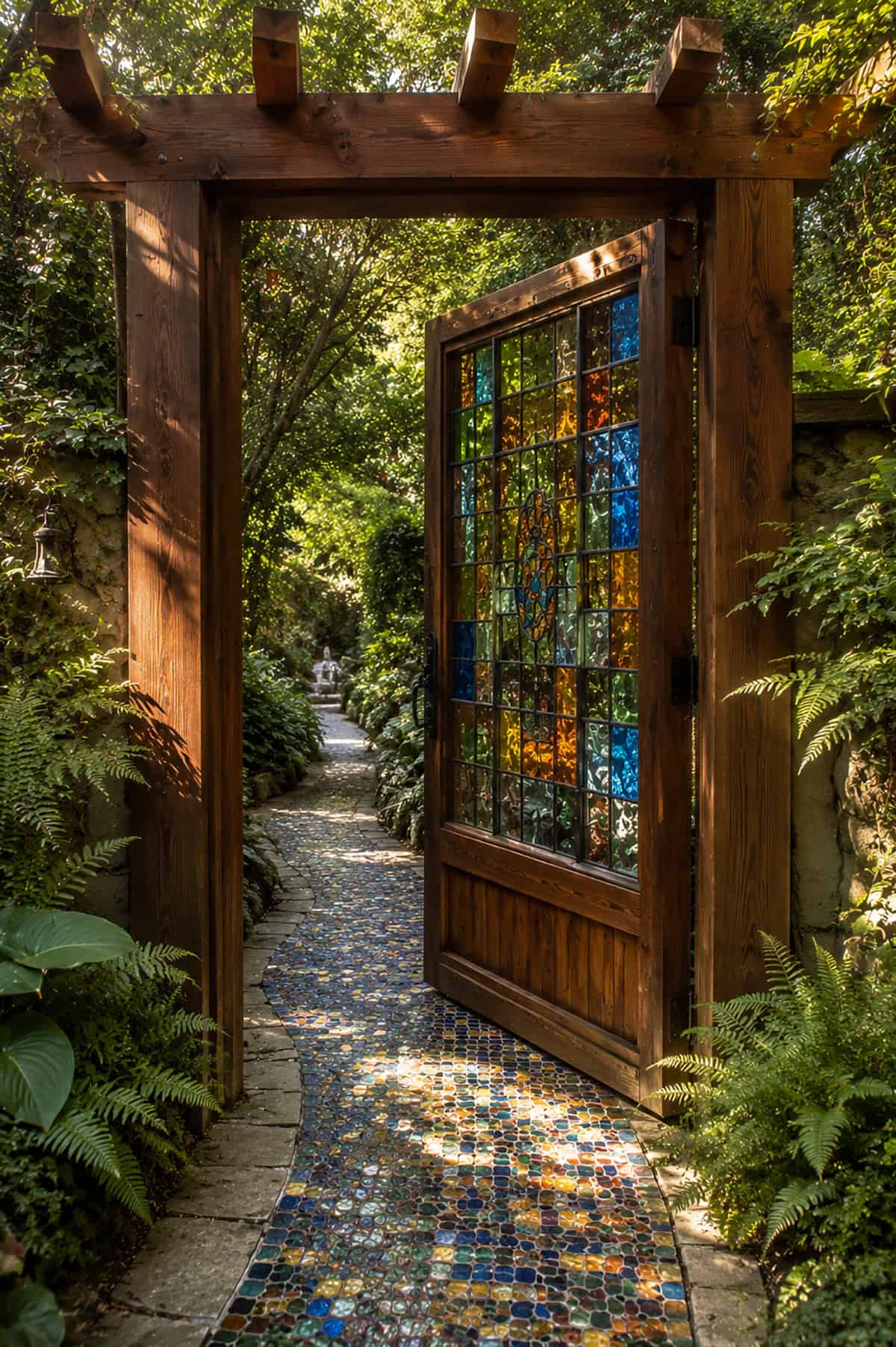 Stained Glass Garden Gate
