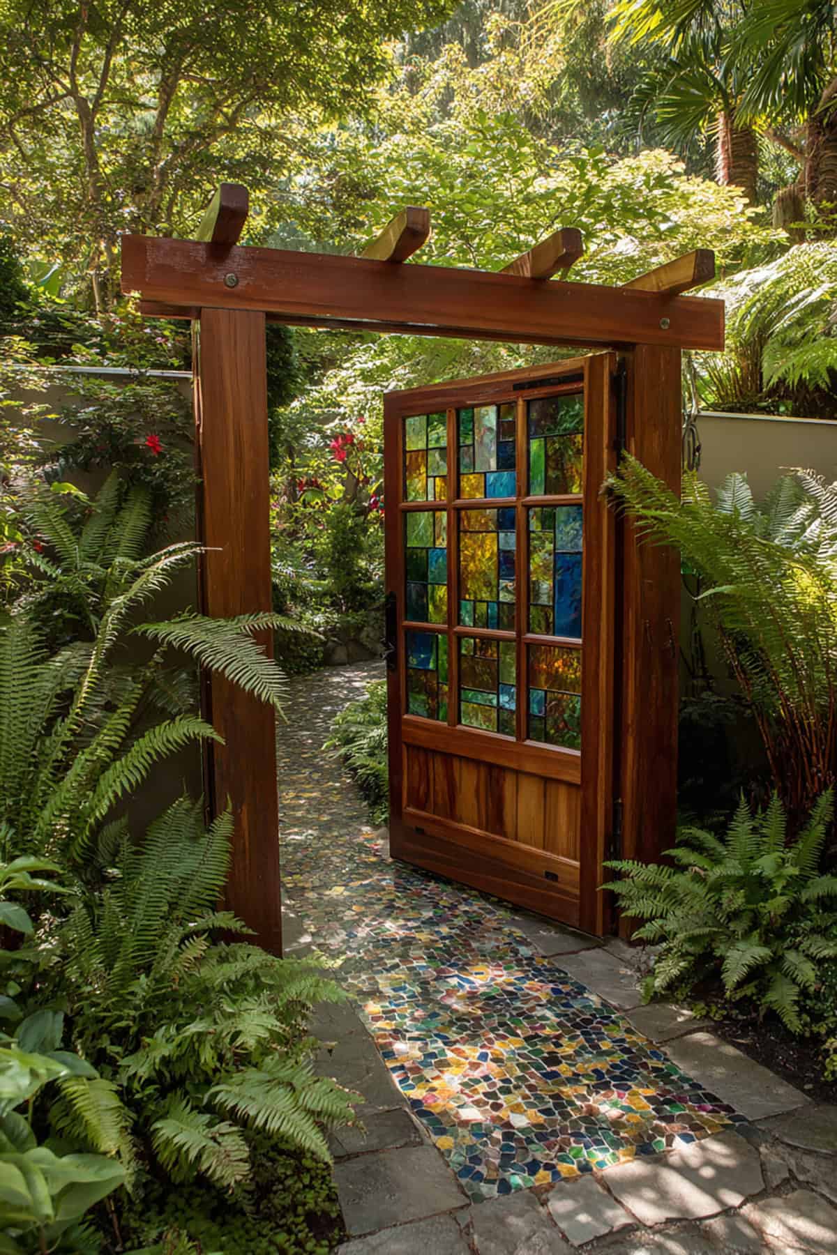 Stained Glass Garden Gate