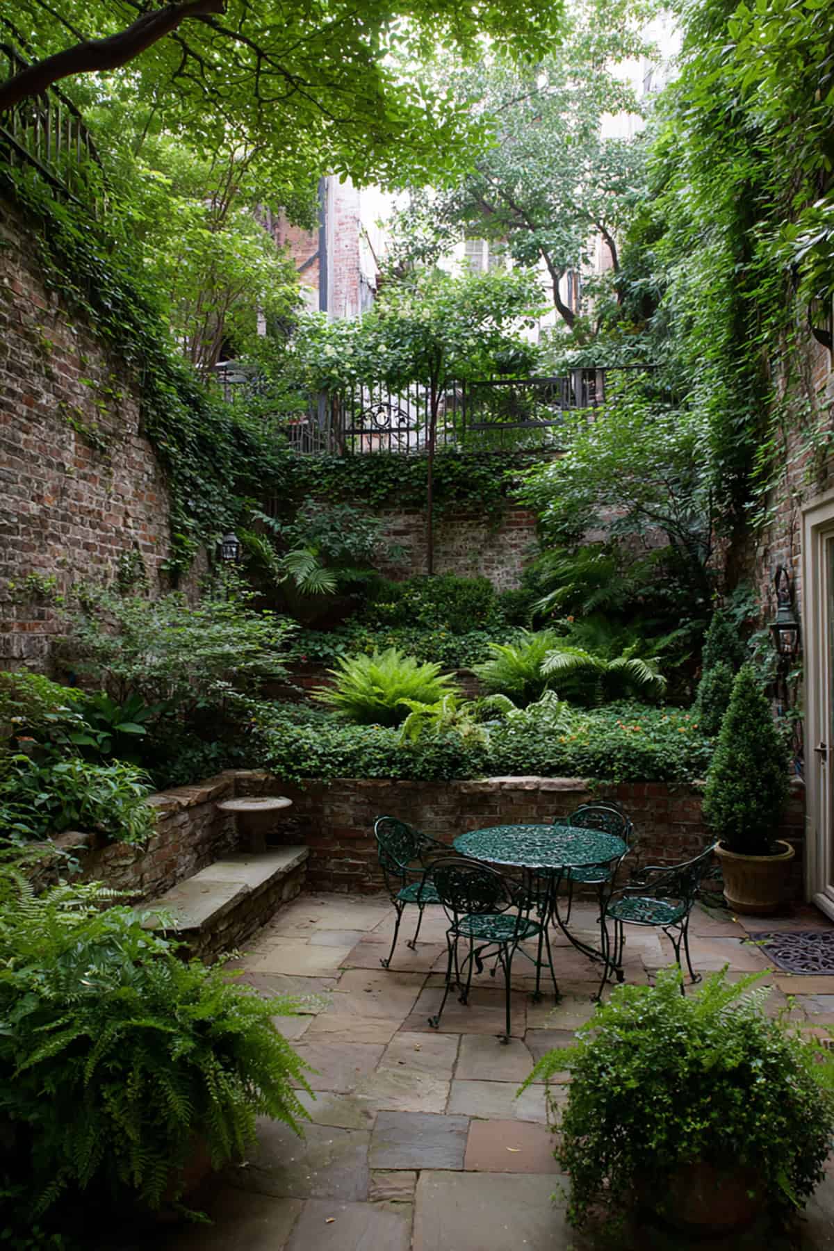 Sunken Patio With Overgrown Walls