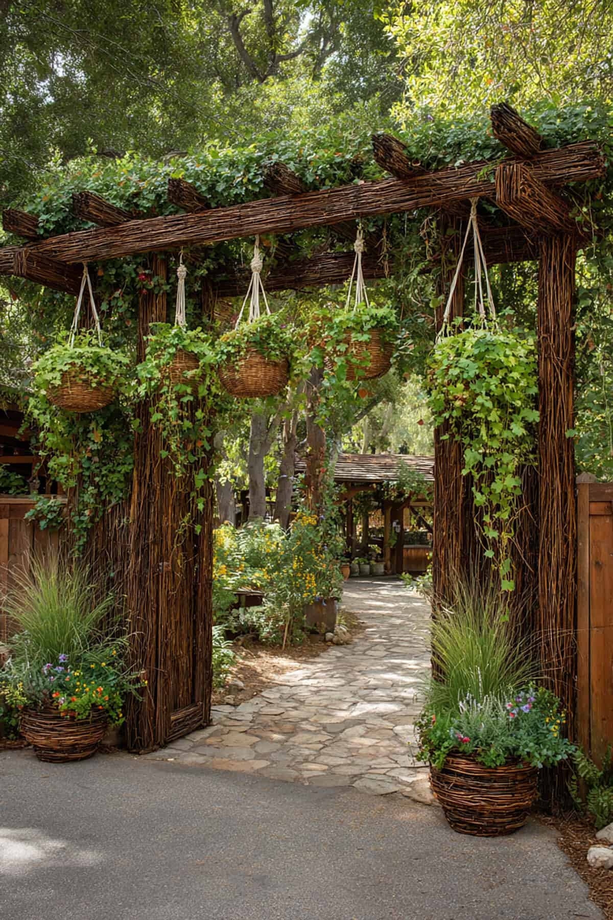 Woven Willow Branch Gate