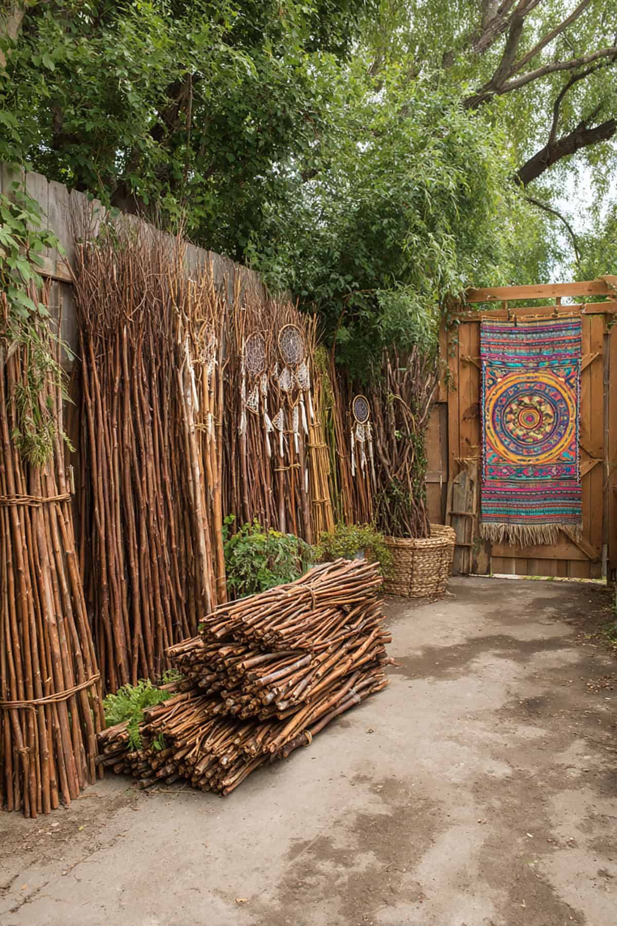 Woven Willow Panel Fence