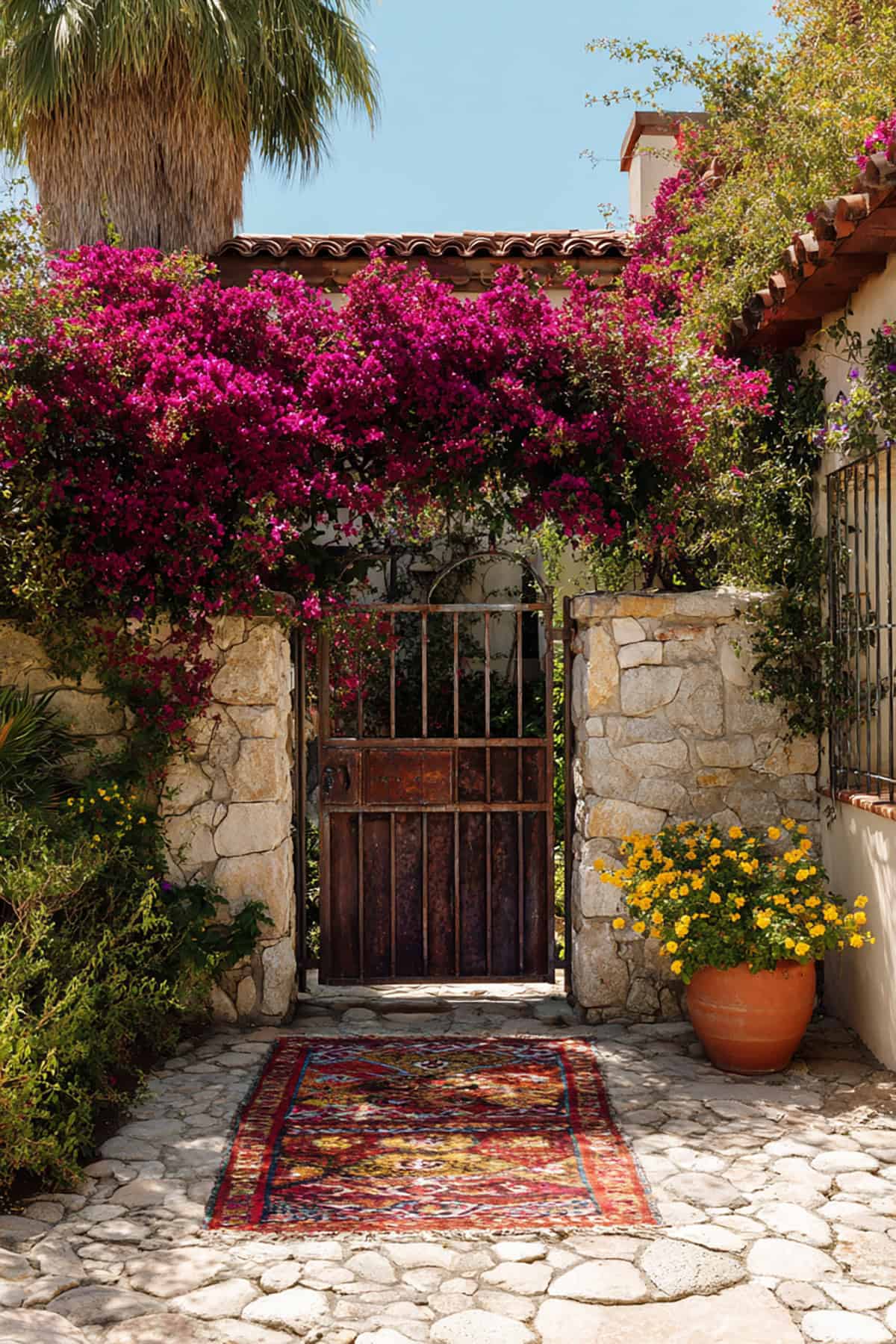 Wrought Iron Gate with Climbing Vines