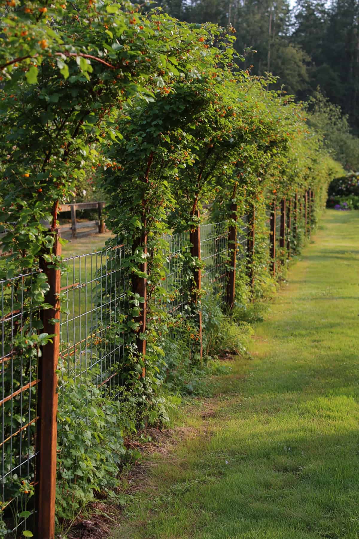 Blackberry Hedge Fence with Arched Training