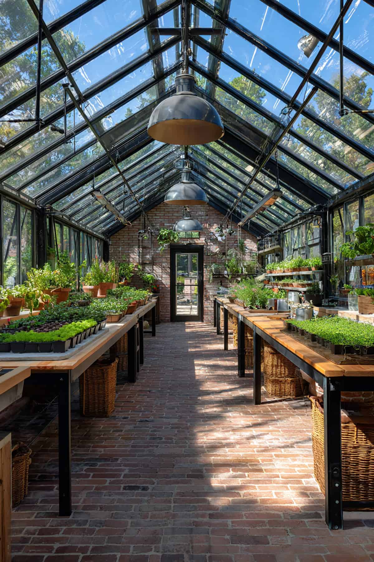 Center Aisle With Twin Work Tables