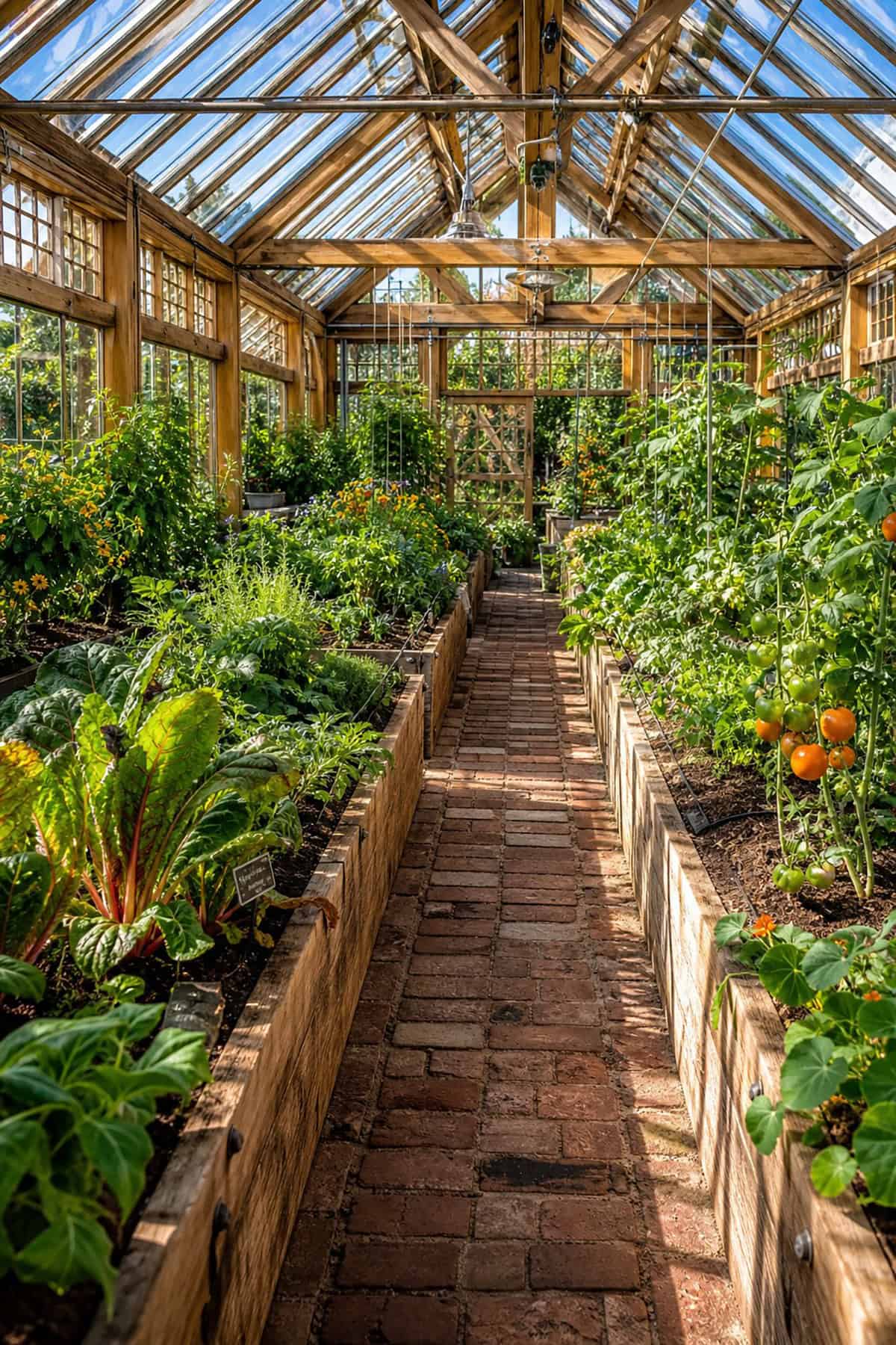 Central Aisle With Symmetrical Raised Beds