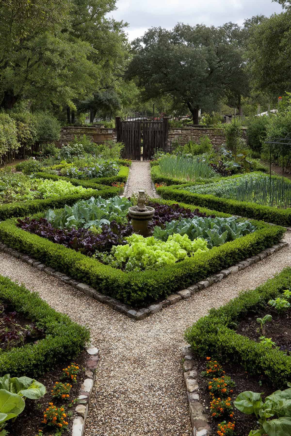 Central Cross Path Kitchen Garden