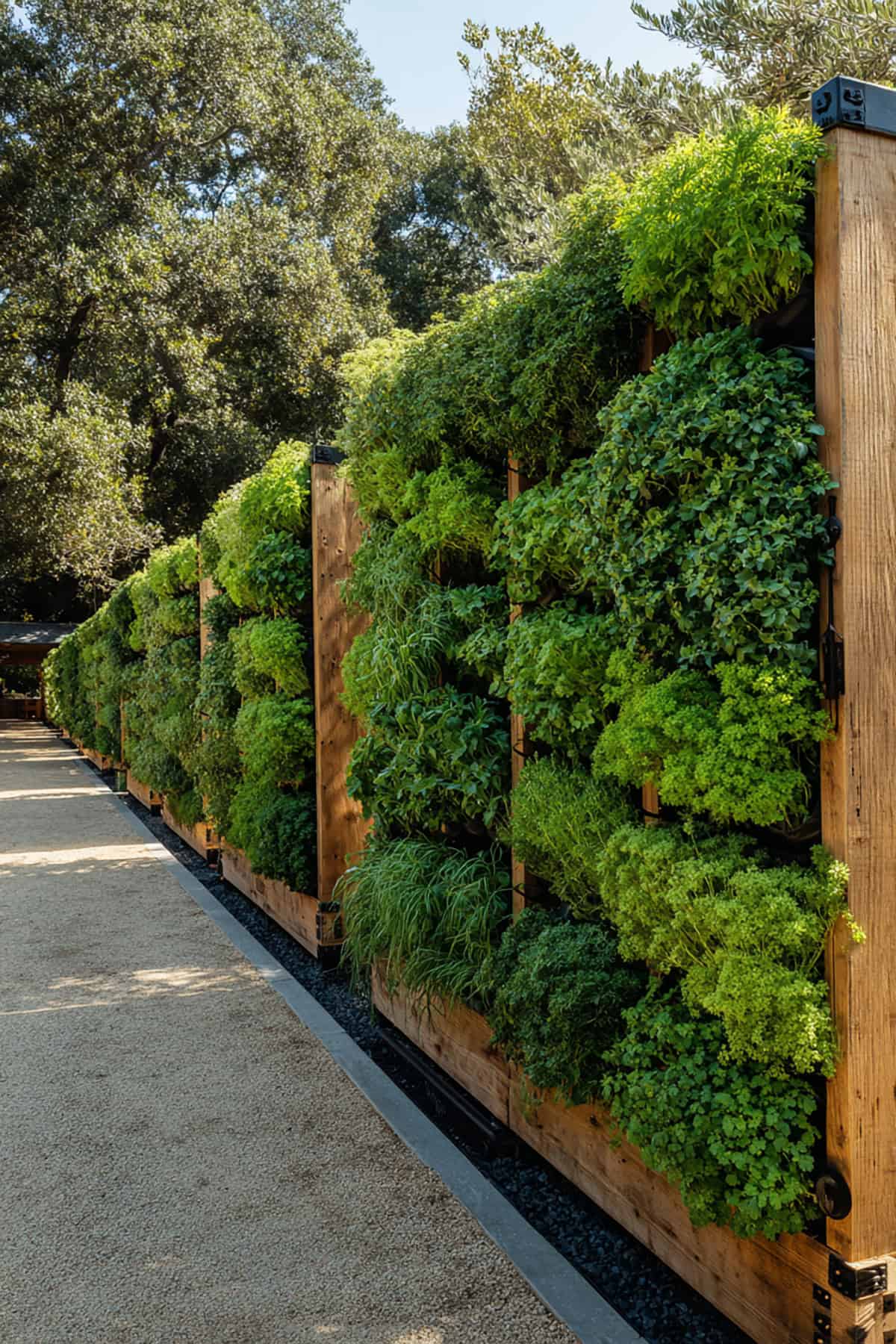 Herb Fence with Alternating Panels of Edible Greens