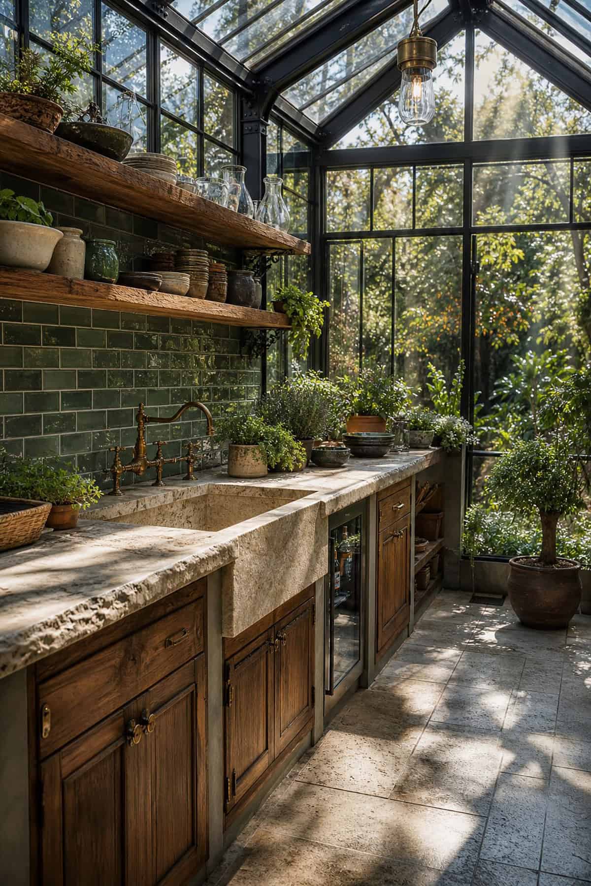 Kitchenette With Pot Filler Tap And Prep Counter