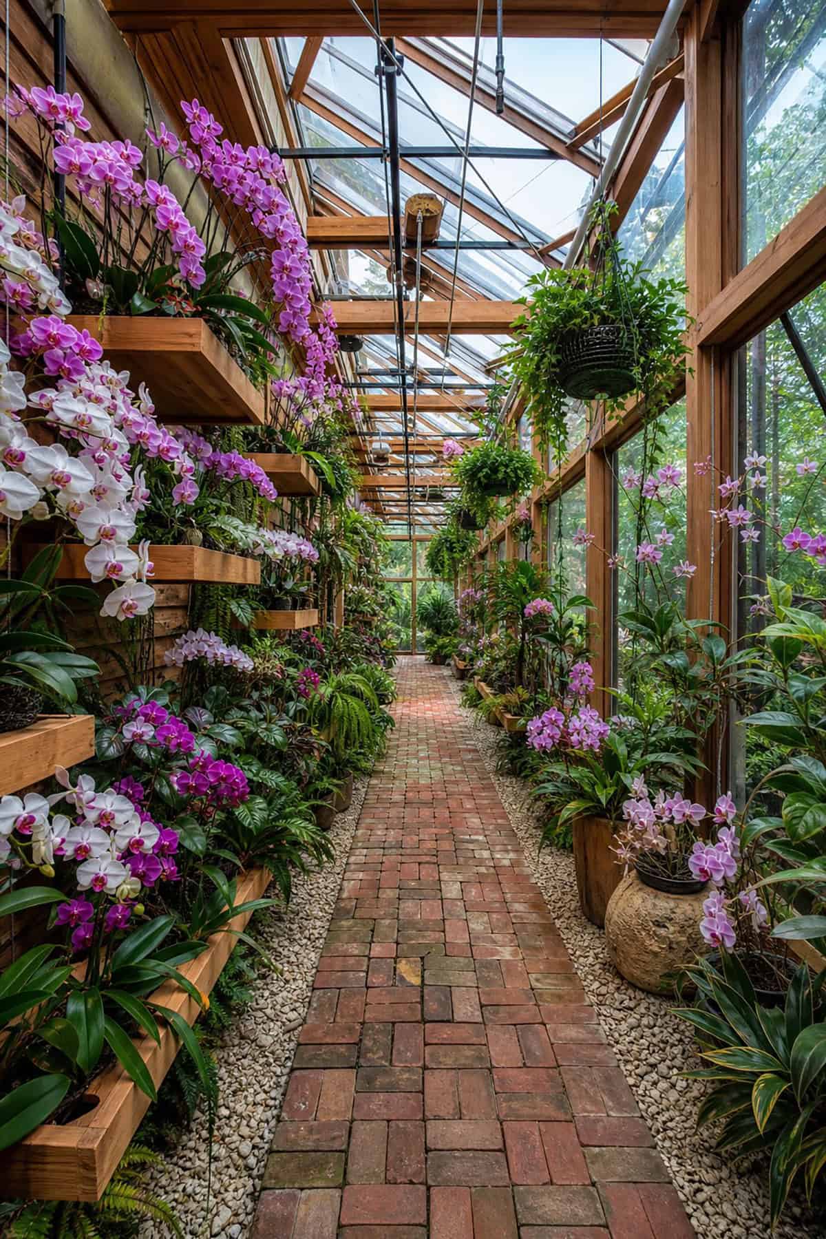 Orchid Gallery With Floating Slat Wall And Misting System