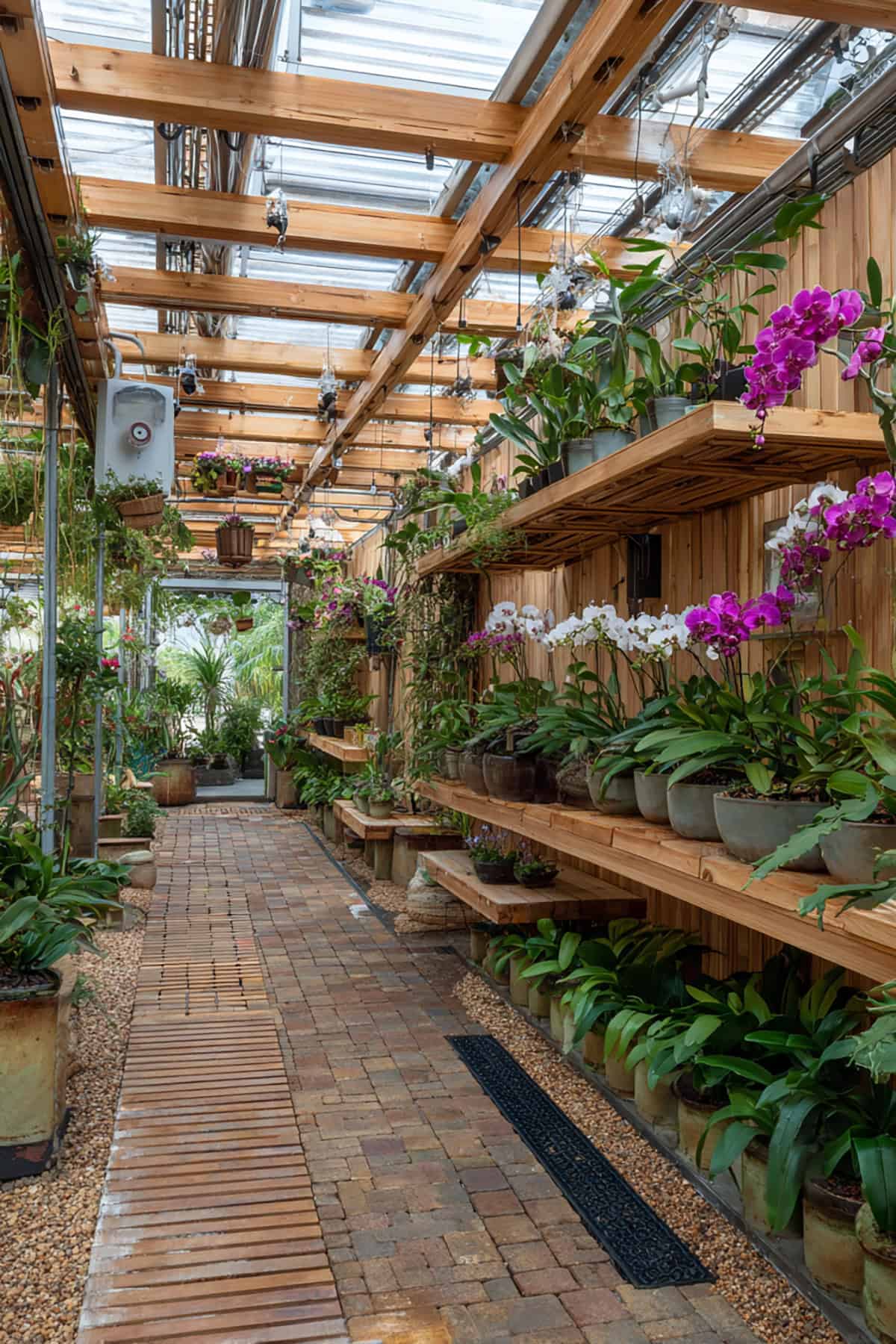 Orchid Gallery With Floating Slat Wall and Misting System