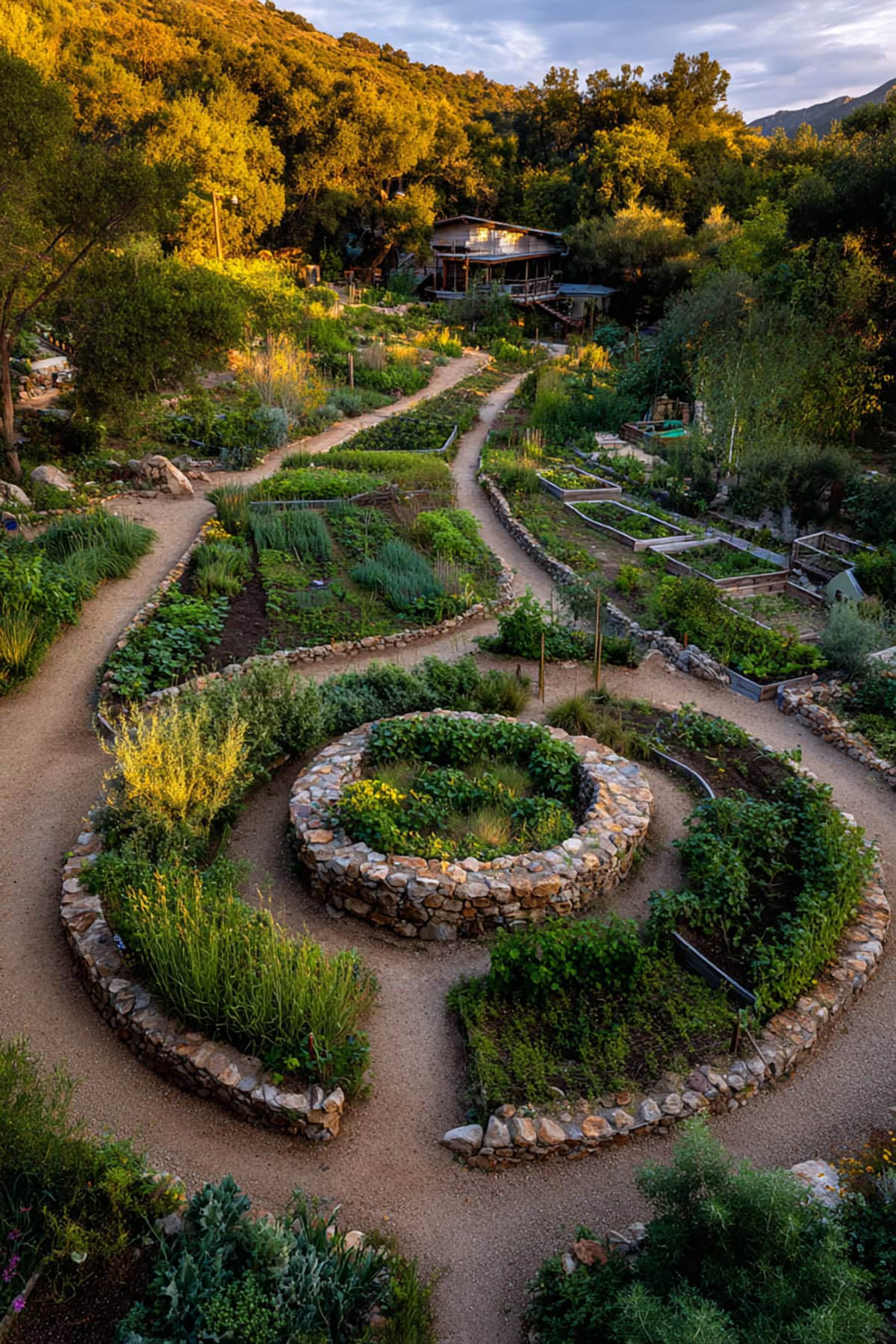 Spiral Herb + Veg Center Bed