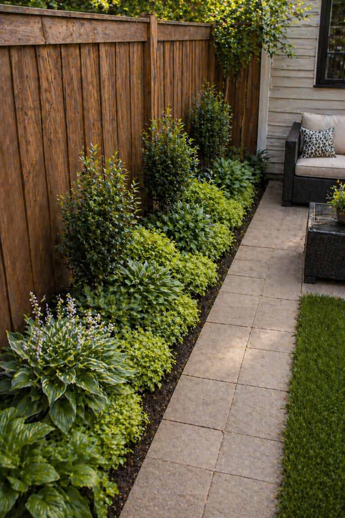 Alternating Plant Heights in Narrow Strip