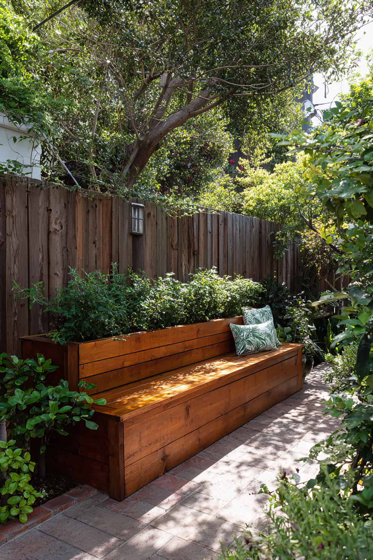 Built In Bench With Hidden Planter Strip