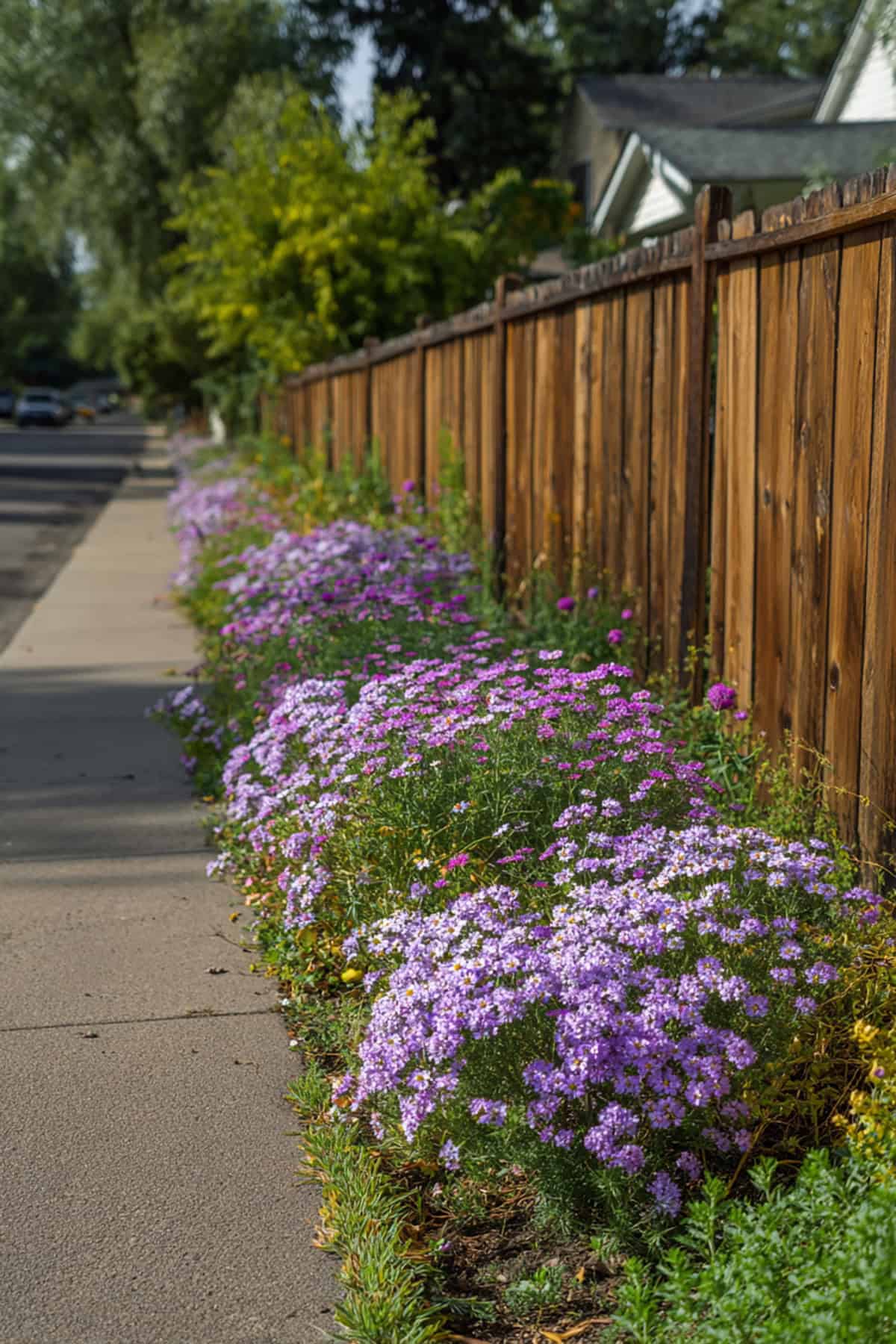 Fence Base Flower Strip With Tight Spacing