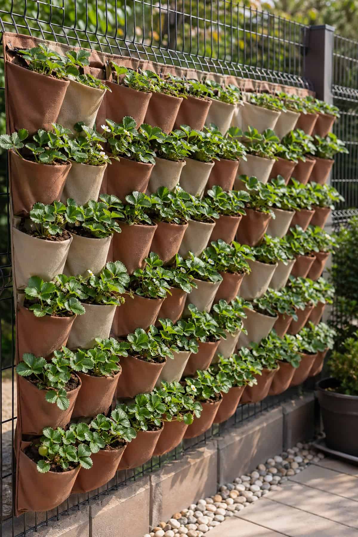 Hanging Fabric Pocket Strawberry Wall Garden