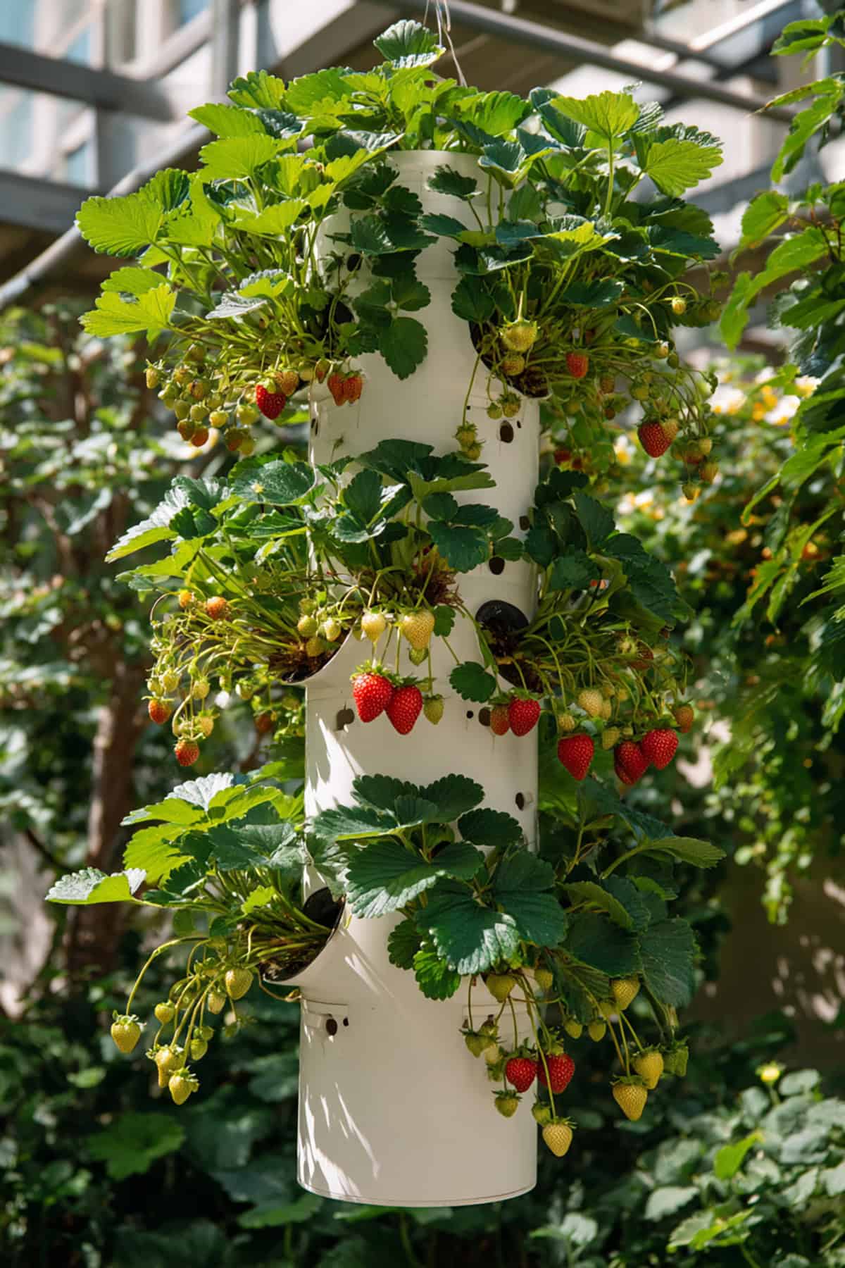 Hanging PVC Pipe Strawberry Column Planter