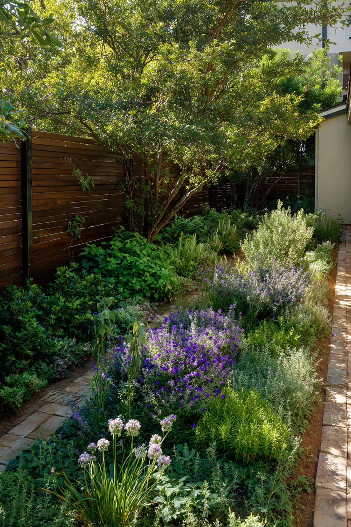 Mixed Herb and Flower Bed in Tight Space