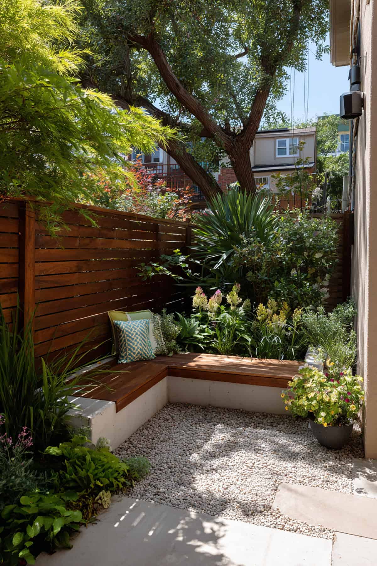 Planter Border Defining Small Patio Edge