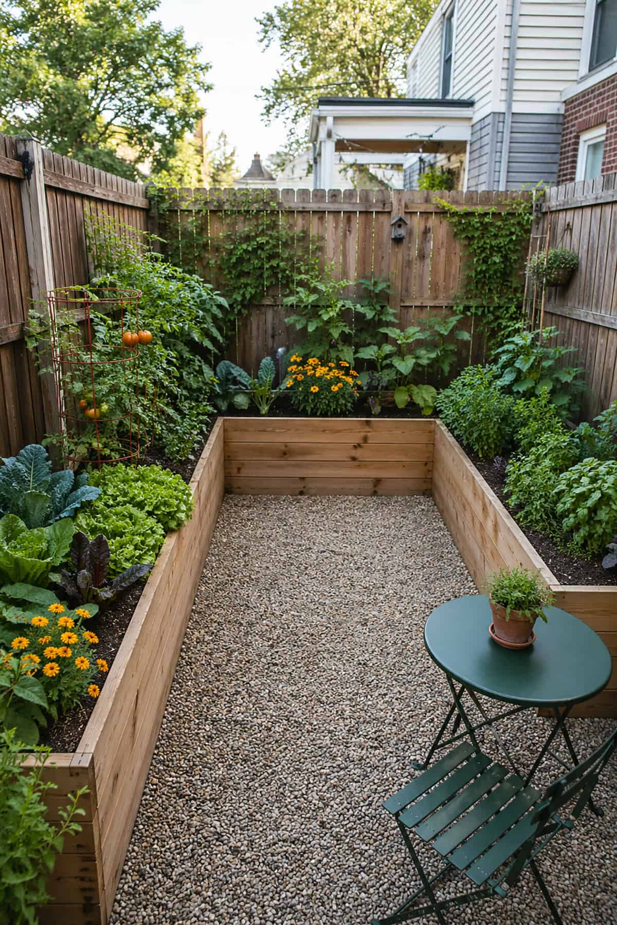 U Shaped Raised Beds Around Small Yard