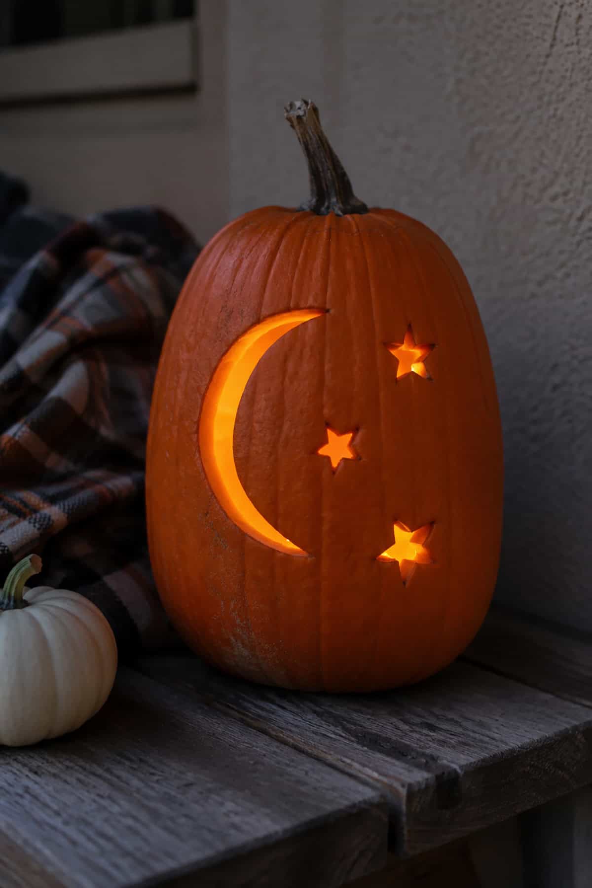 Crescent Moon And Stars Pumpkin