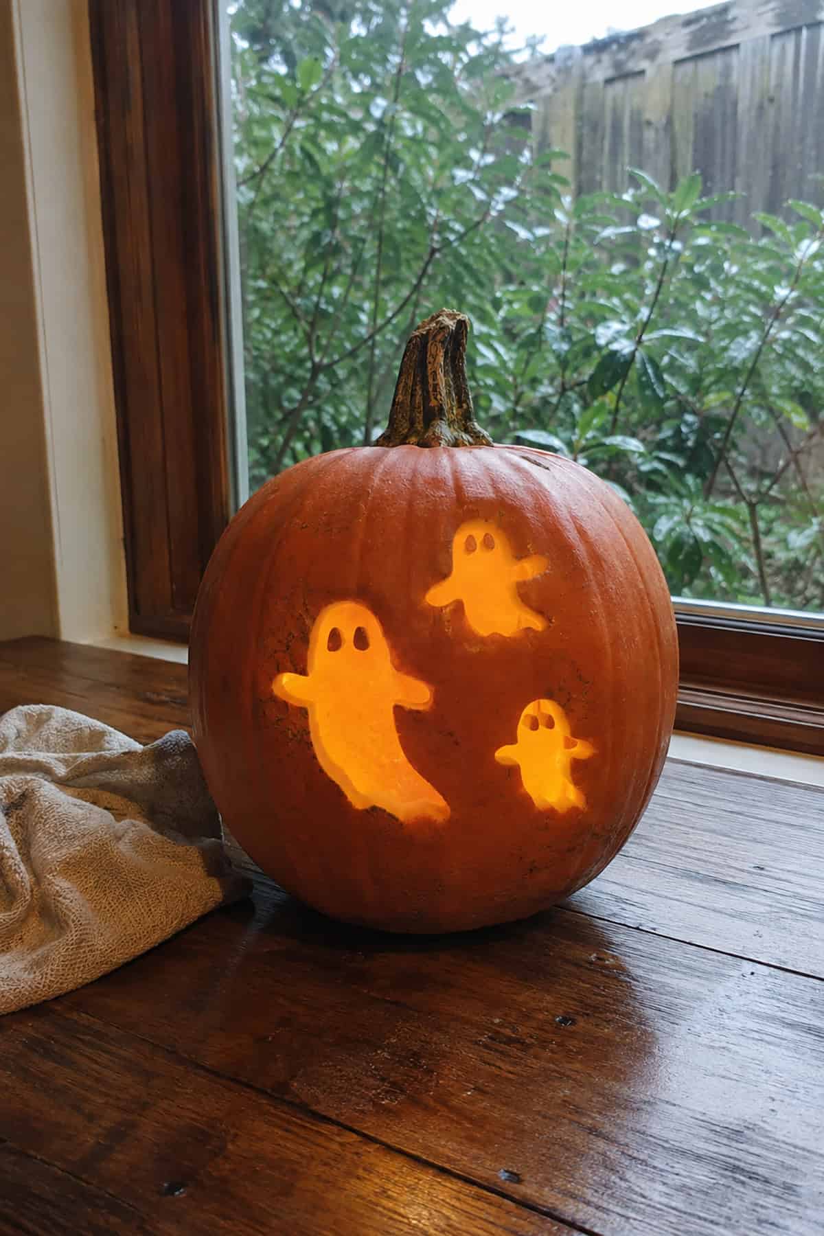 Friendly Floating Ghost Pumpkin