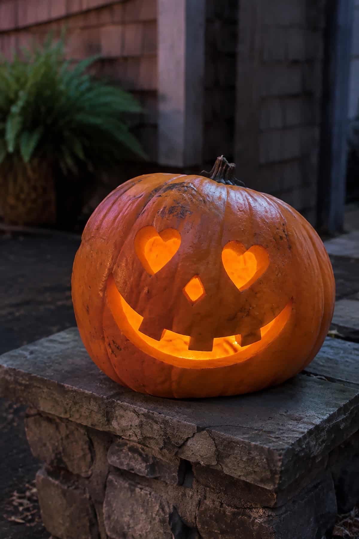 Heart Eyed Pumpkin Carving