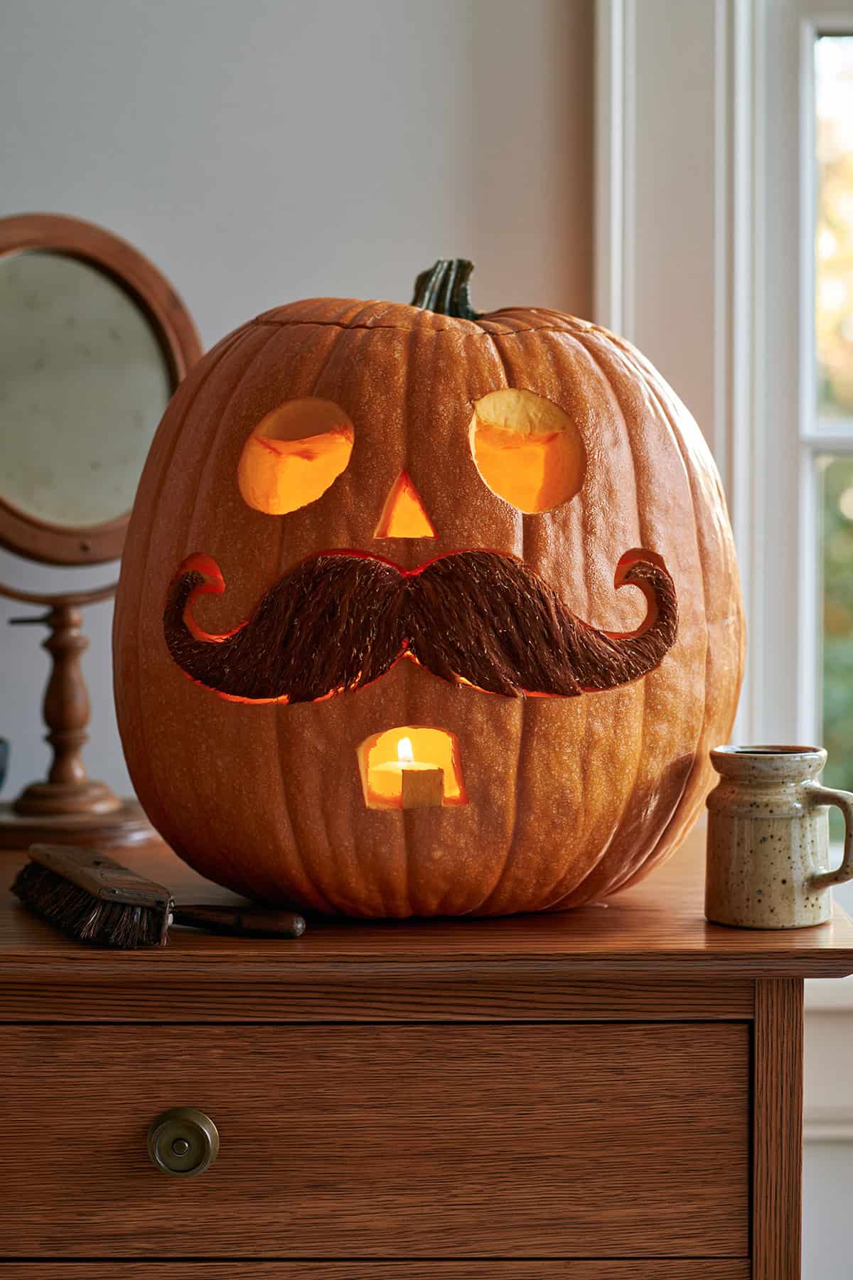 Silly Mustache Pumpkin