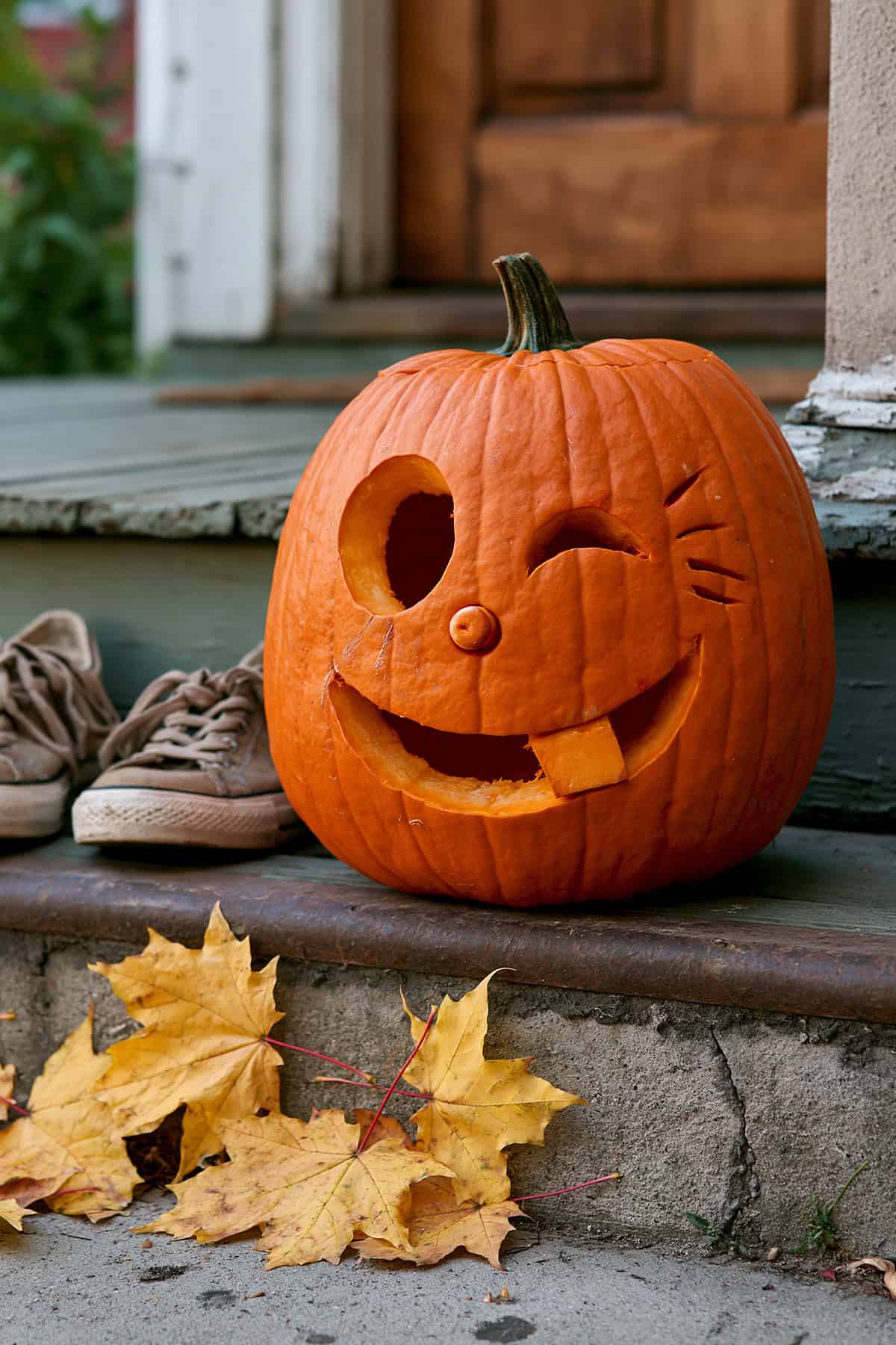 Winking Pumpkin Face