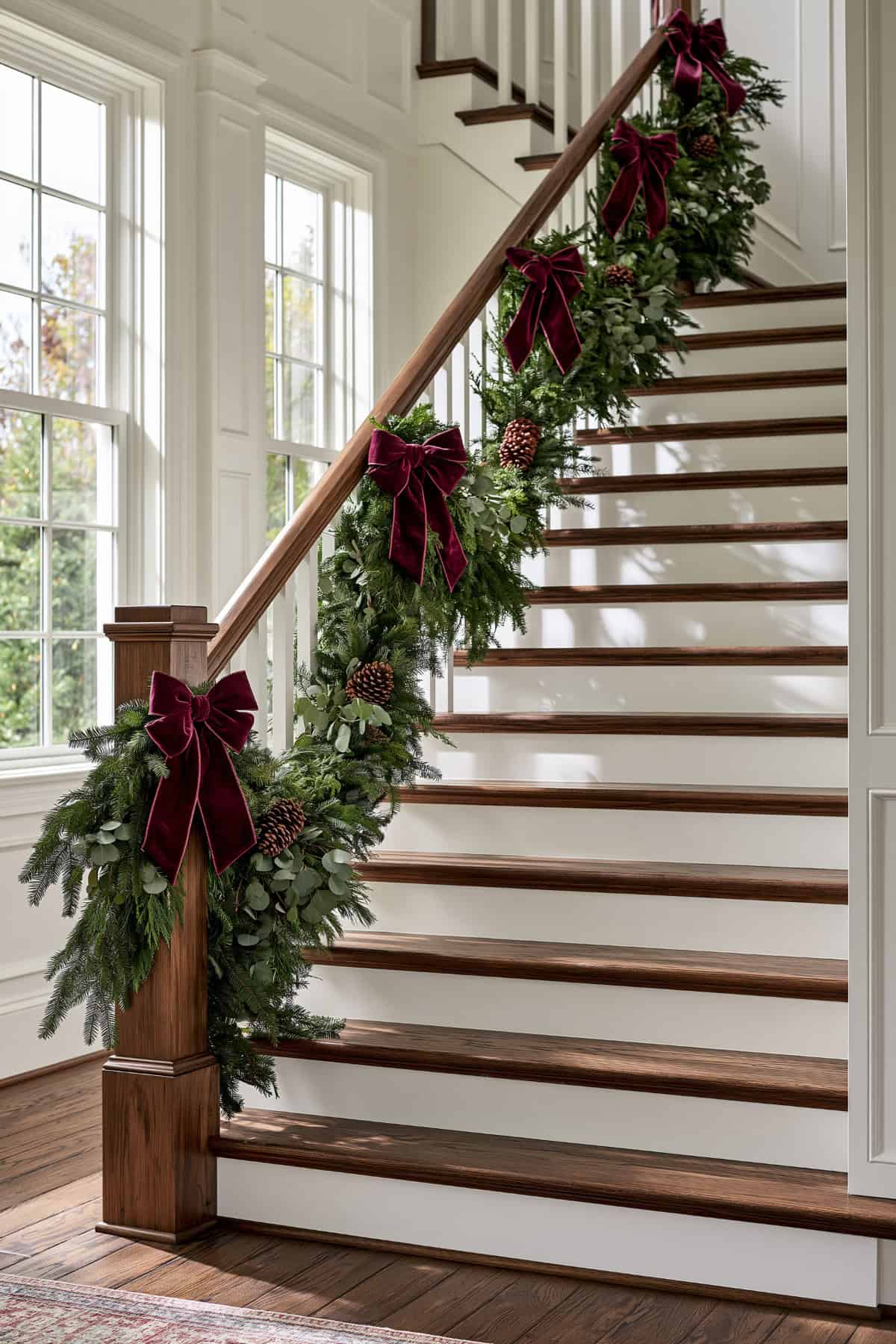 Asymmetrical Staircase Greenery Garland