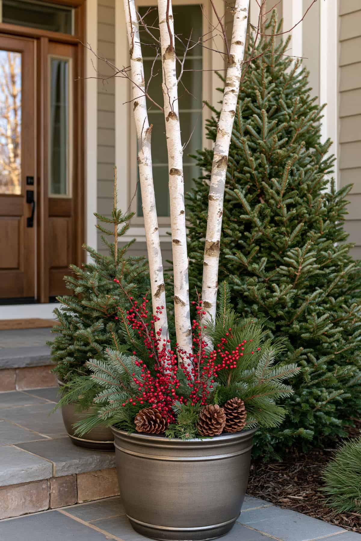 DIY Faux Birch Log Planter With Painted Branches