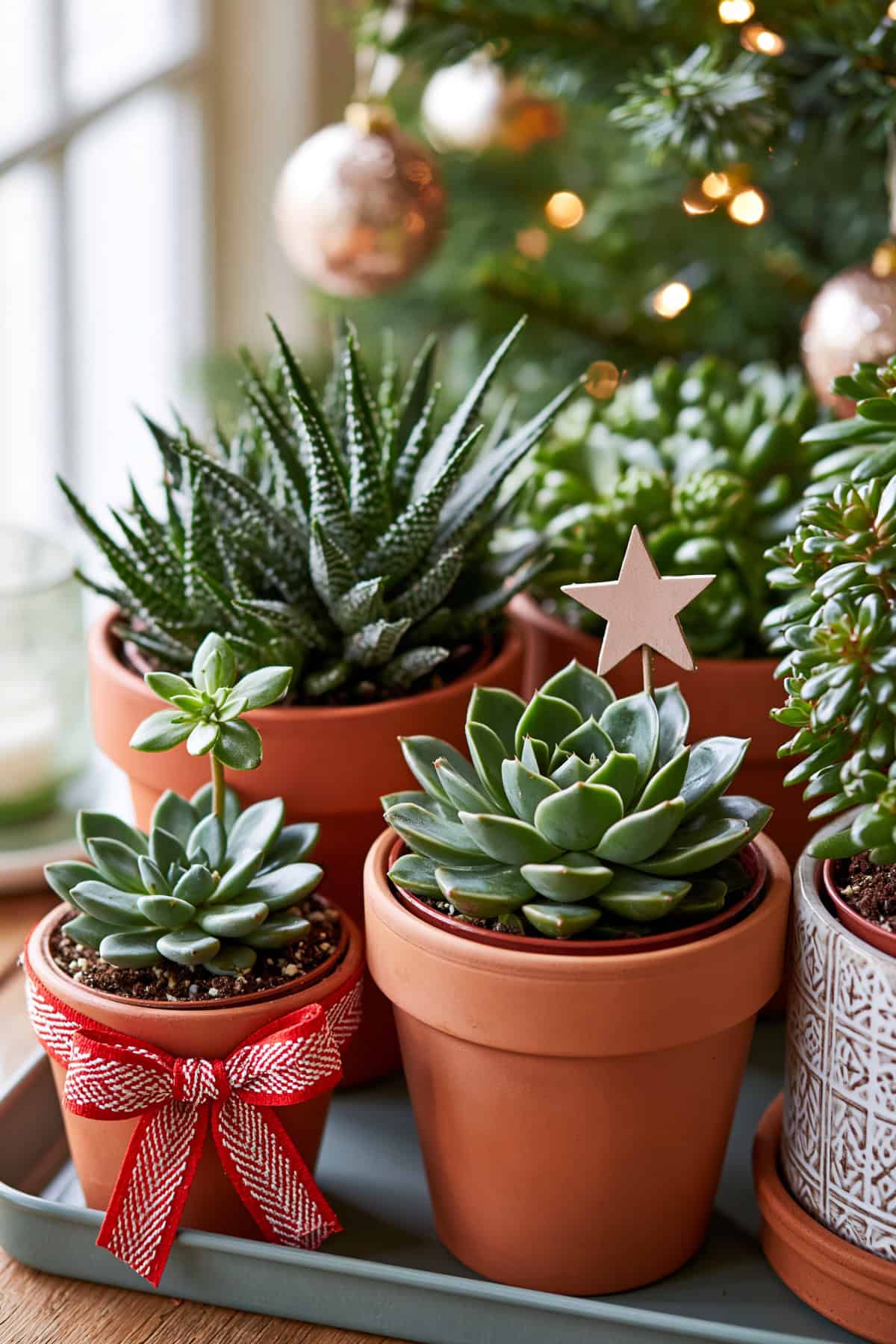 Dress Up Succulents for Christmas