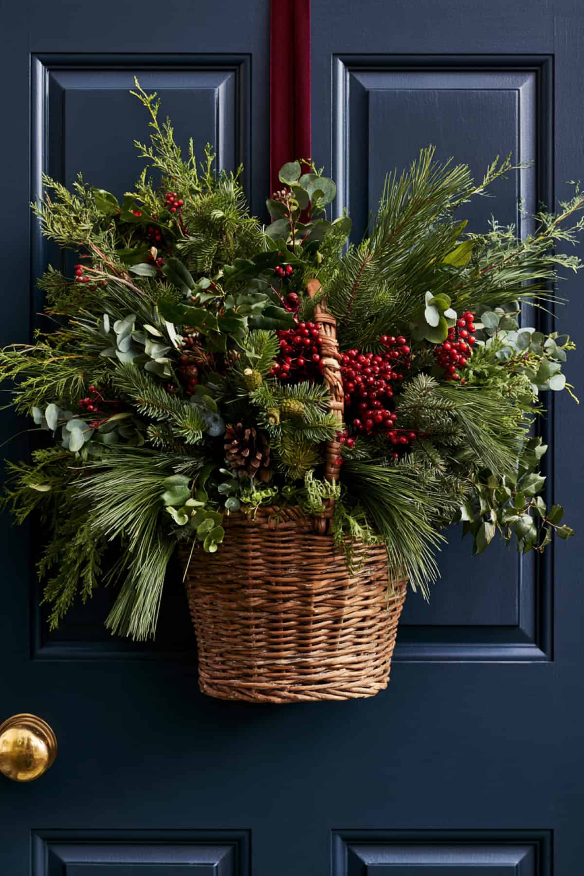 Greenery Door Basket Instead Of A Wreath