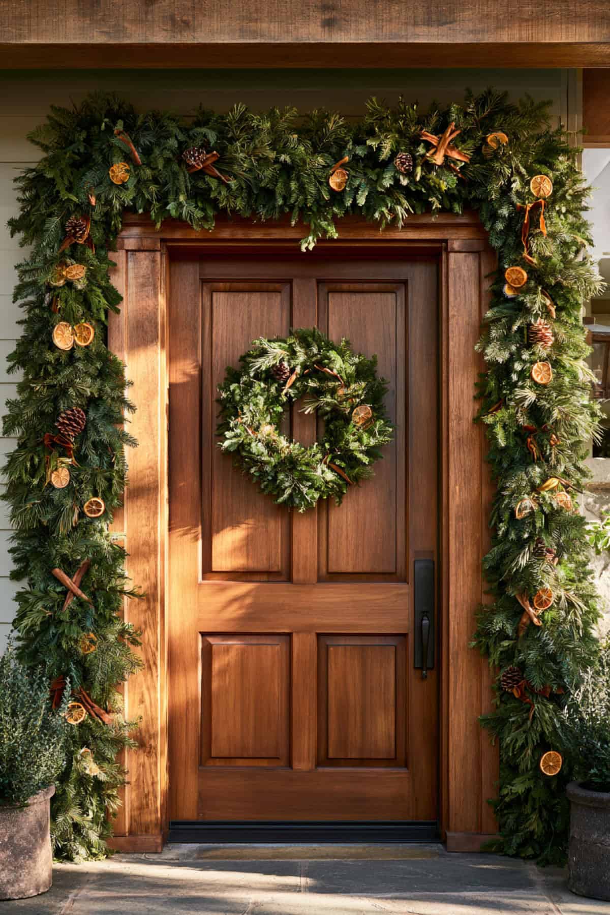 Greenery Garland With Dried Orange Accents