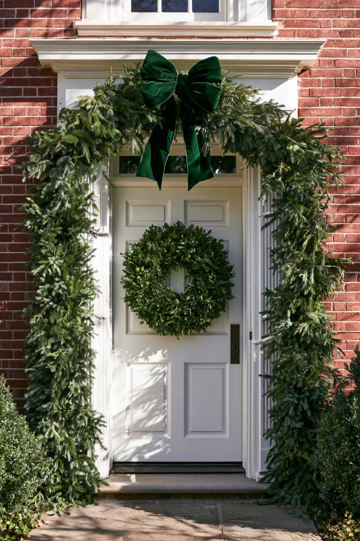 Greenery Garland With Oversized Forest-Green Bow