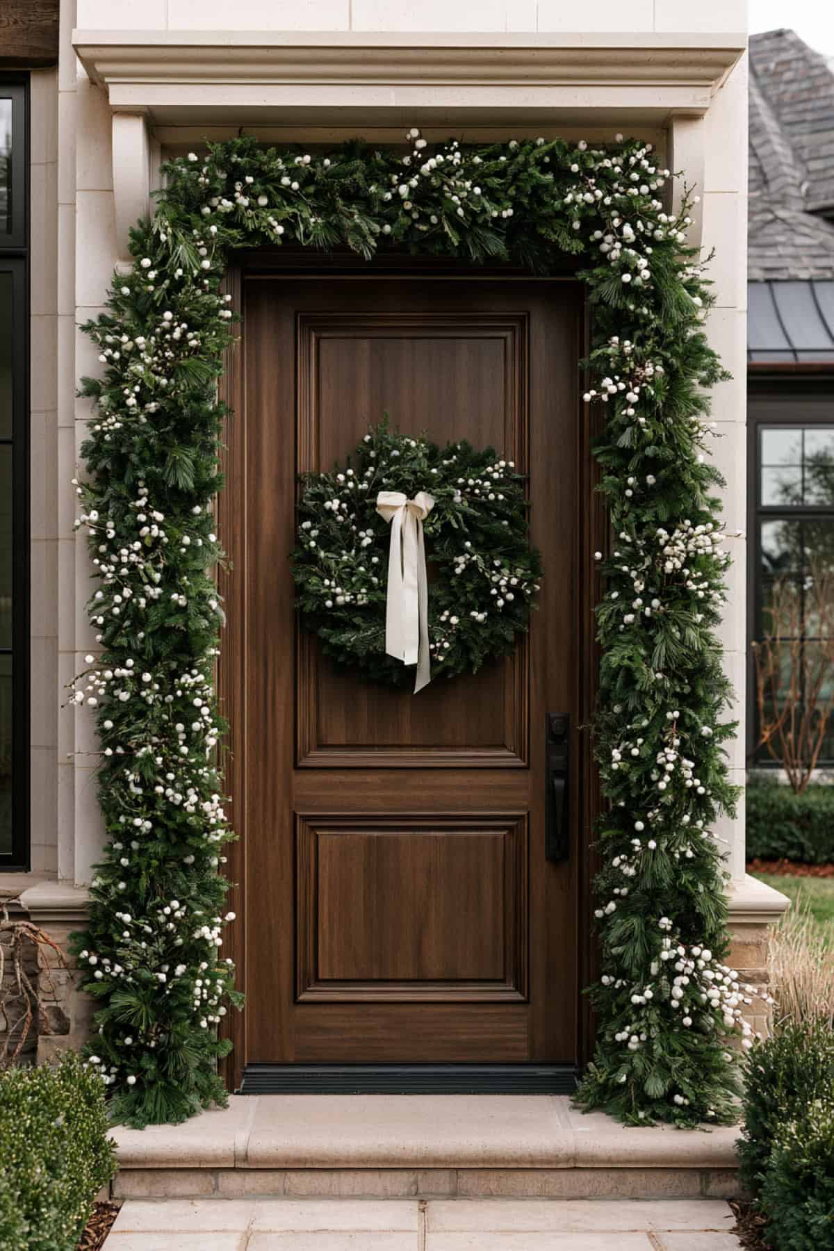 Greenery Garland With White Berry Branches