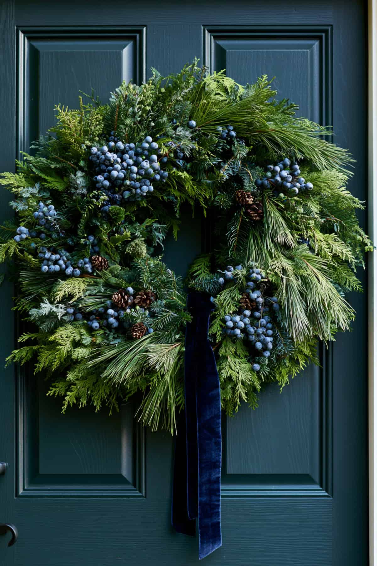 Juniper Berry And Cedar Christmas Door Wreath