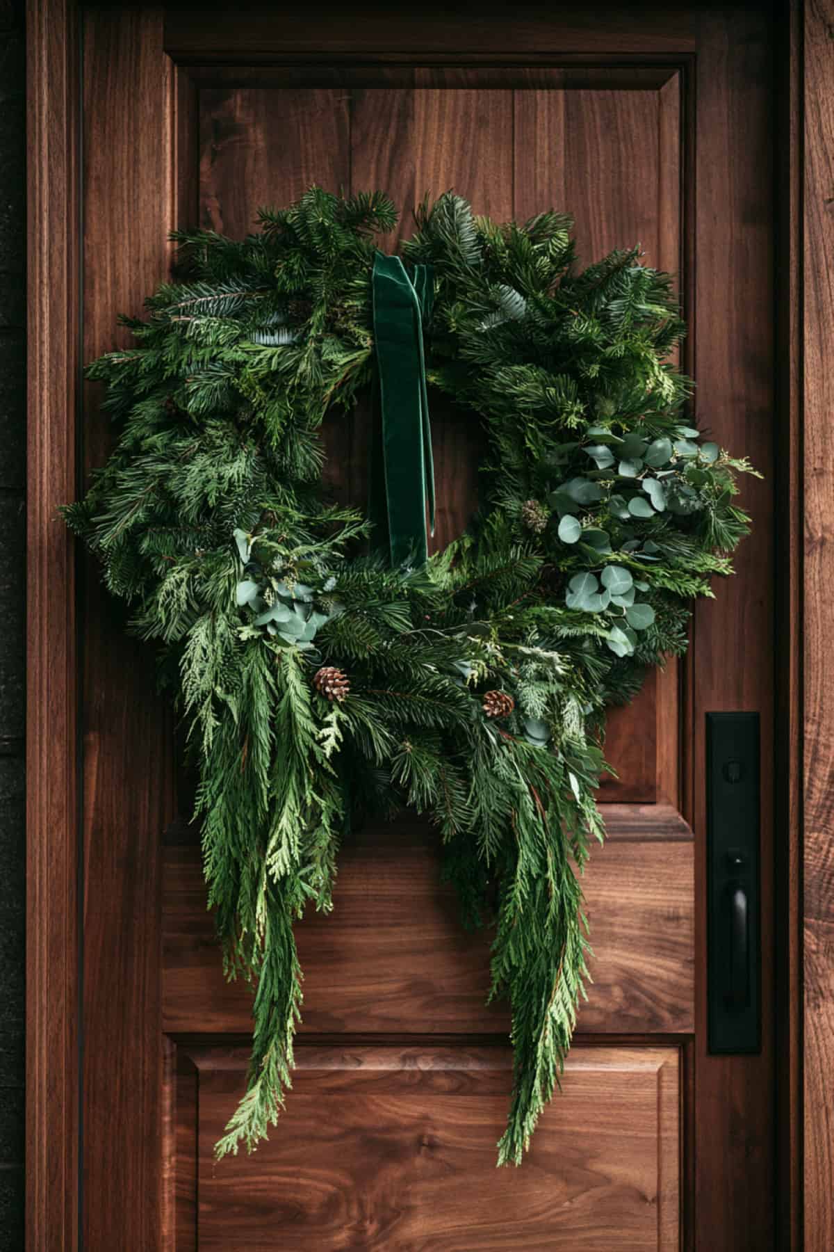 Loose Greenery Wreath With Trailing Cedar