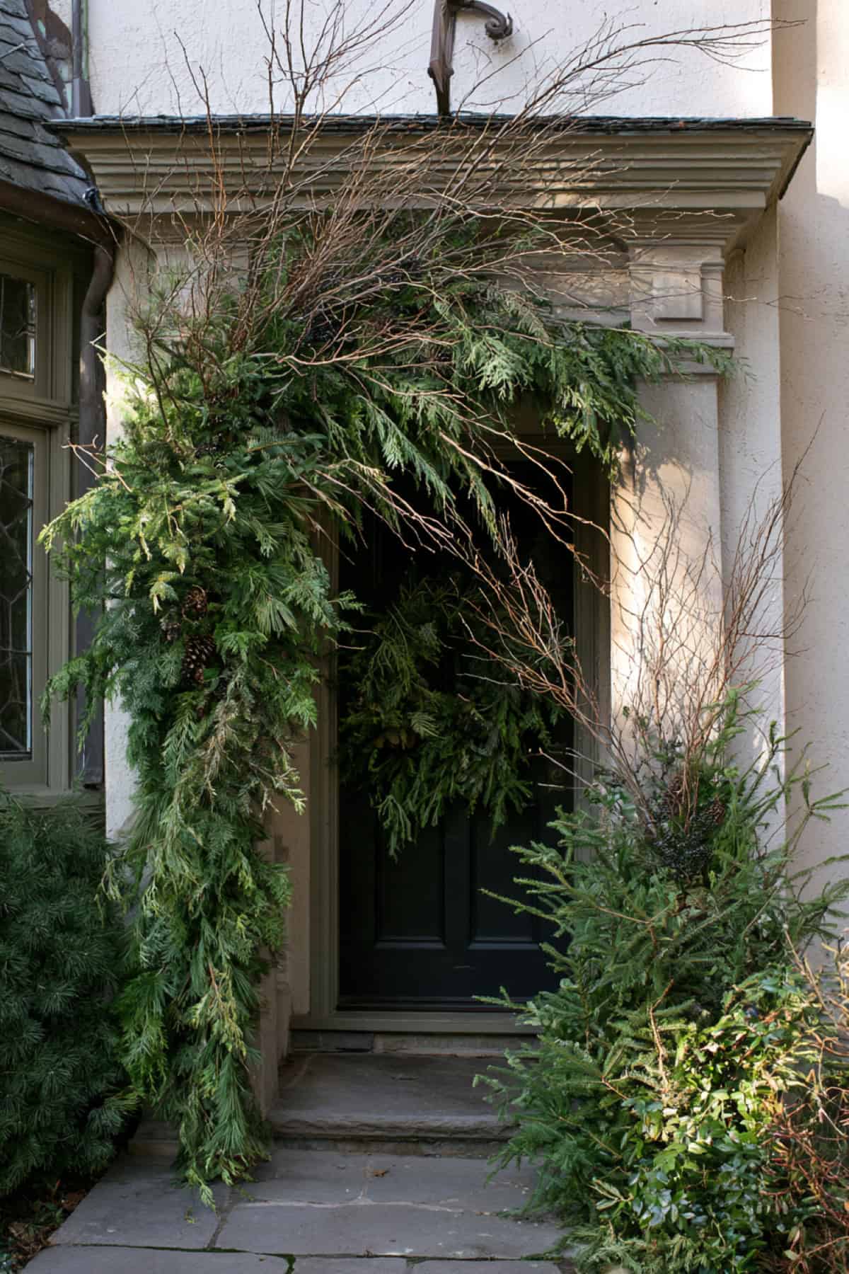 Natural Greenery Garland With Bare Branch Accents