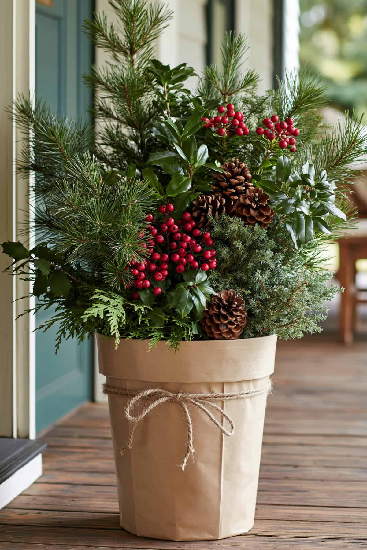 Paper Bag Wrapped Porch Pot